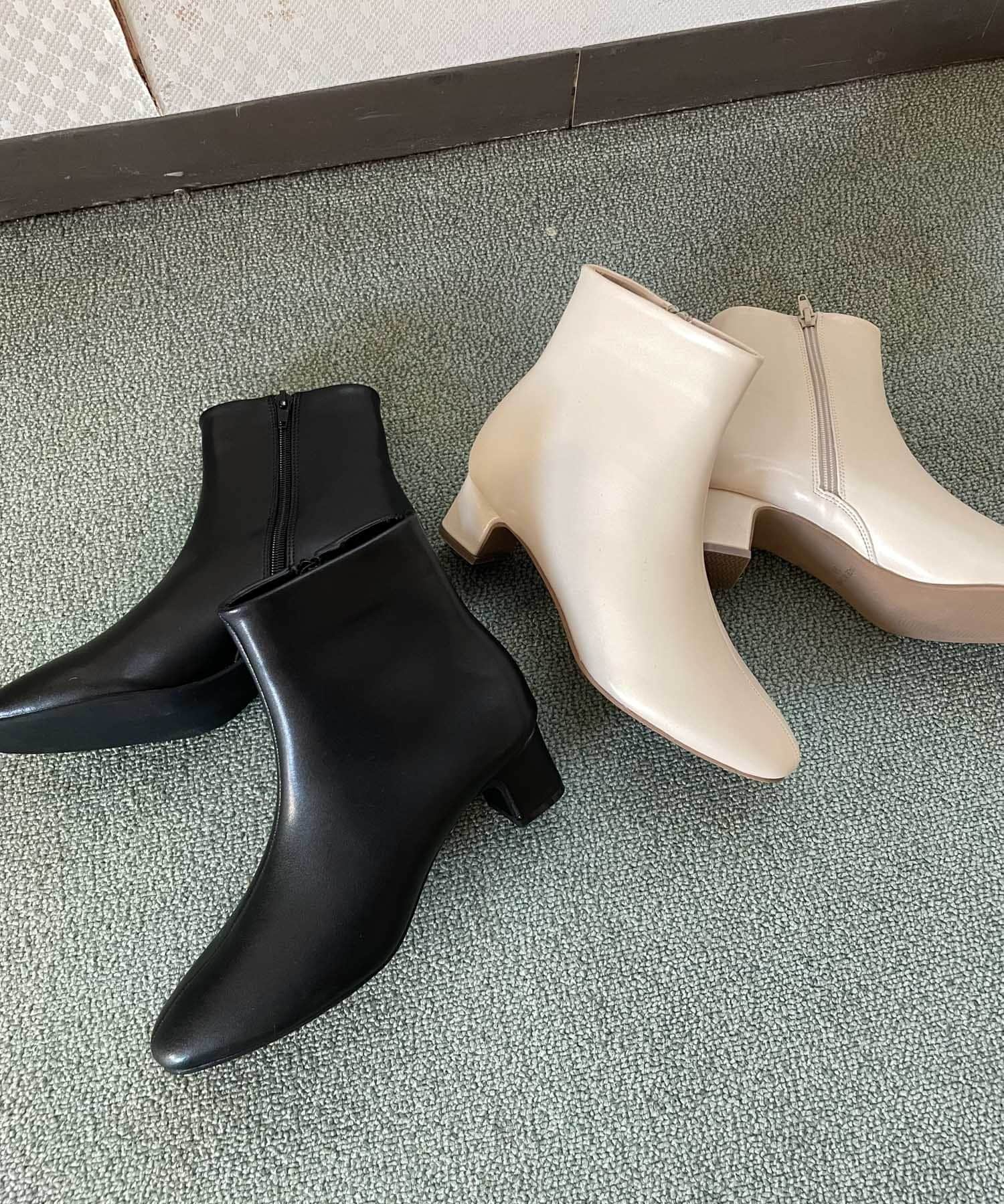 ラウンドトゥブーツ BLACK 36