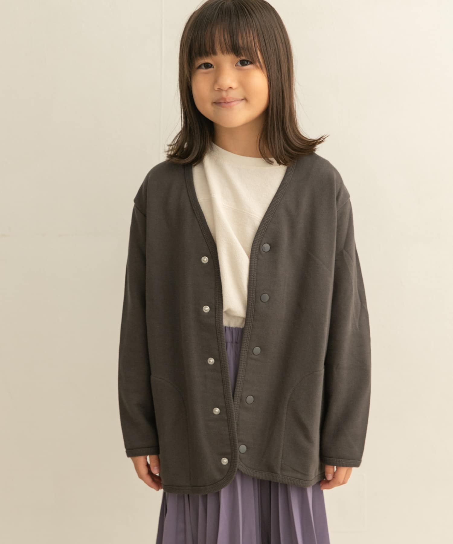 裏毛Vネックカーディガン(KIDS)