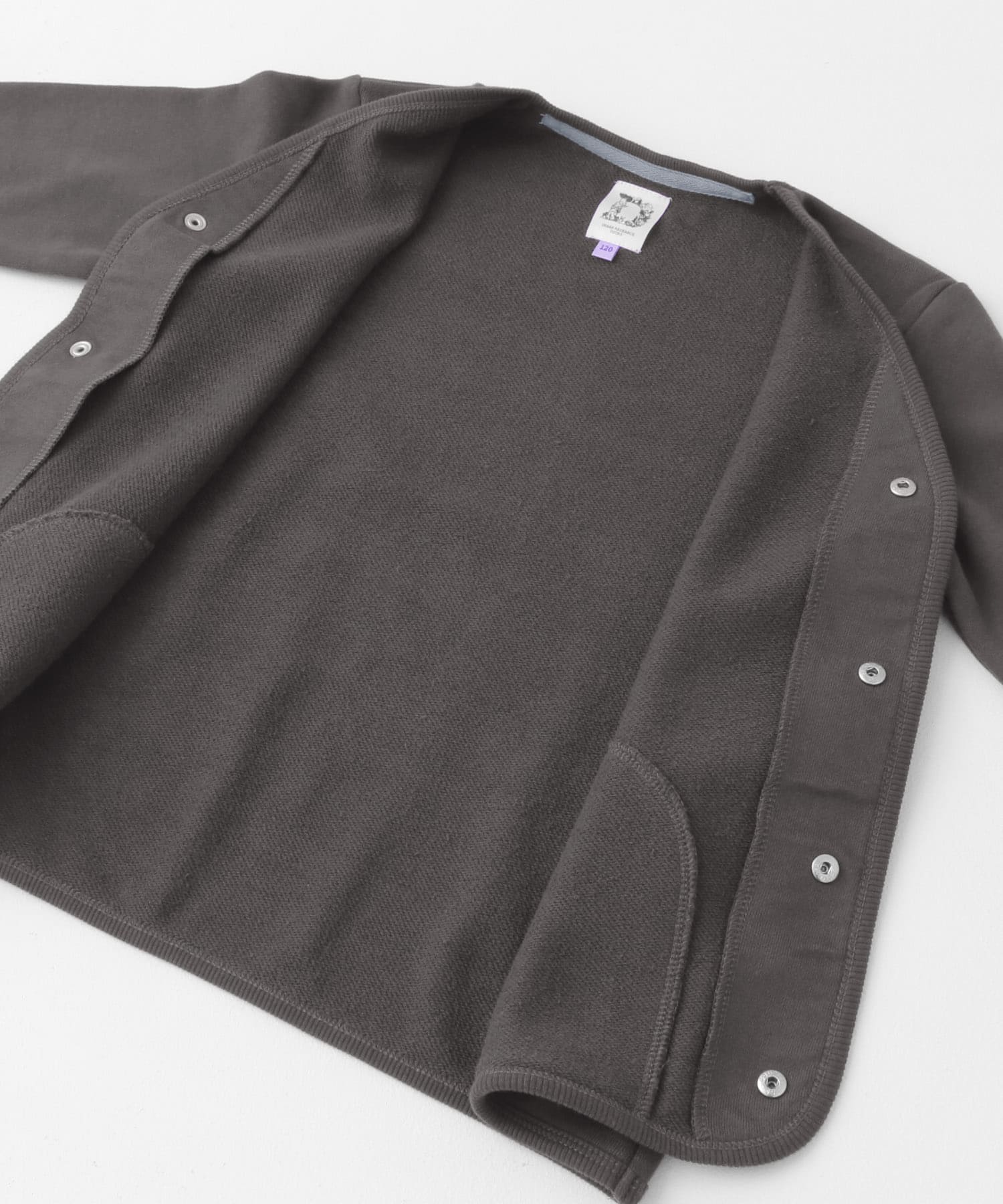 裏毛Vネックカーディガン(KIDS) CHARCOAL 105