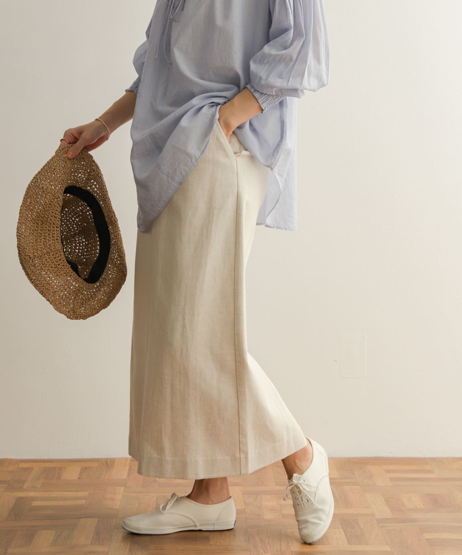 コットンリネングルカスカート