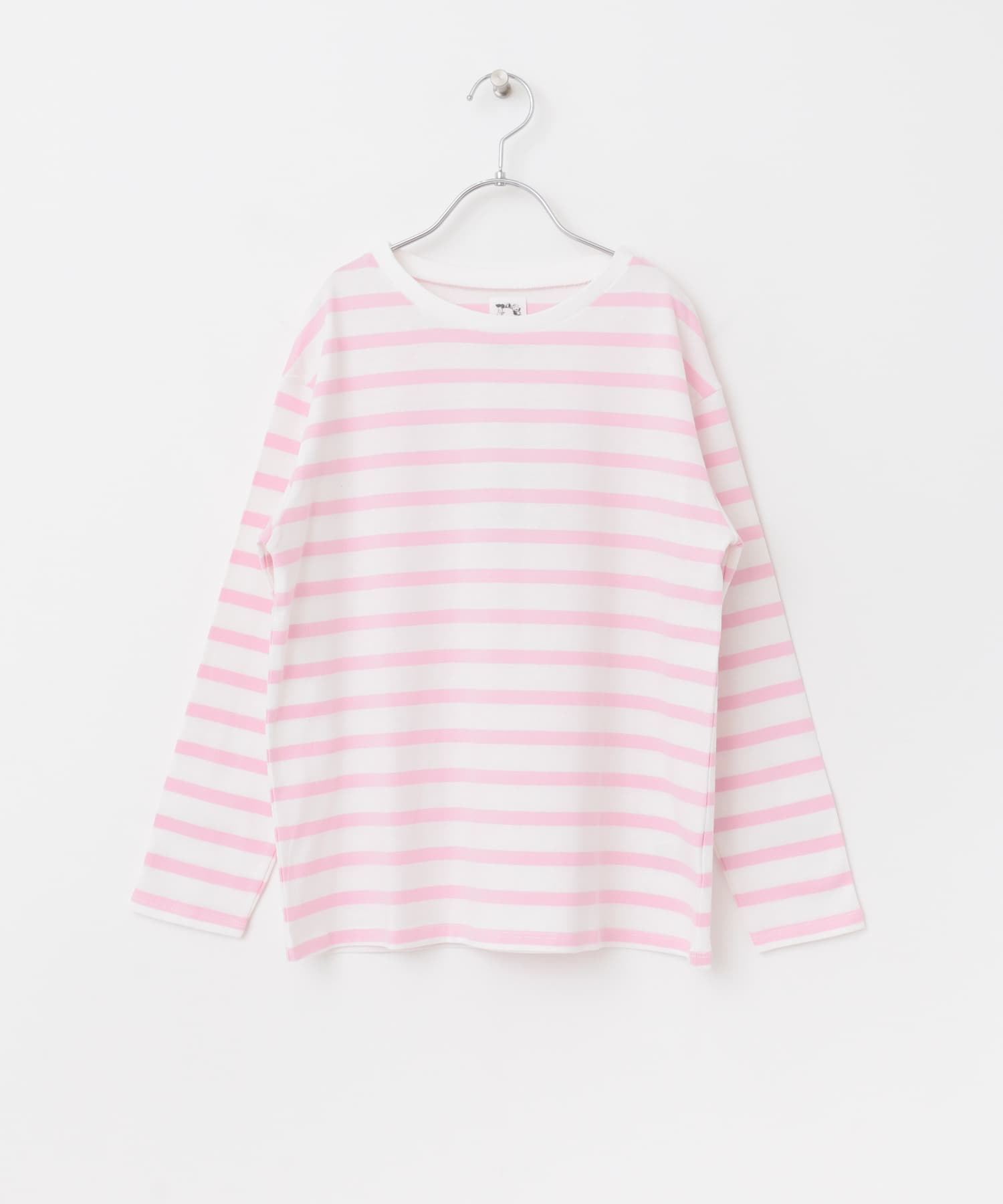 『親子リンク』ボーダーワイドプルオーバー(KIDS) PINK 105