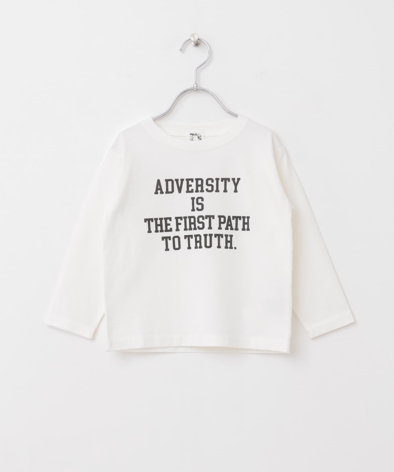 『親子リンク』オーガニックコットンロゴロングTシャツ(KIDS) OFF×BLK 105