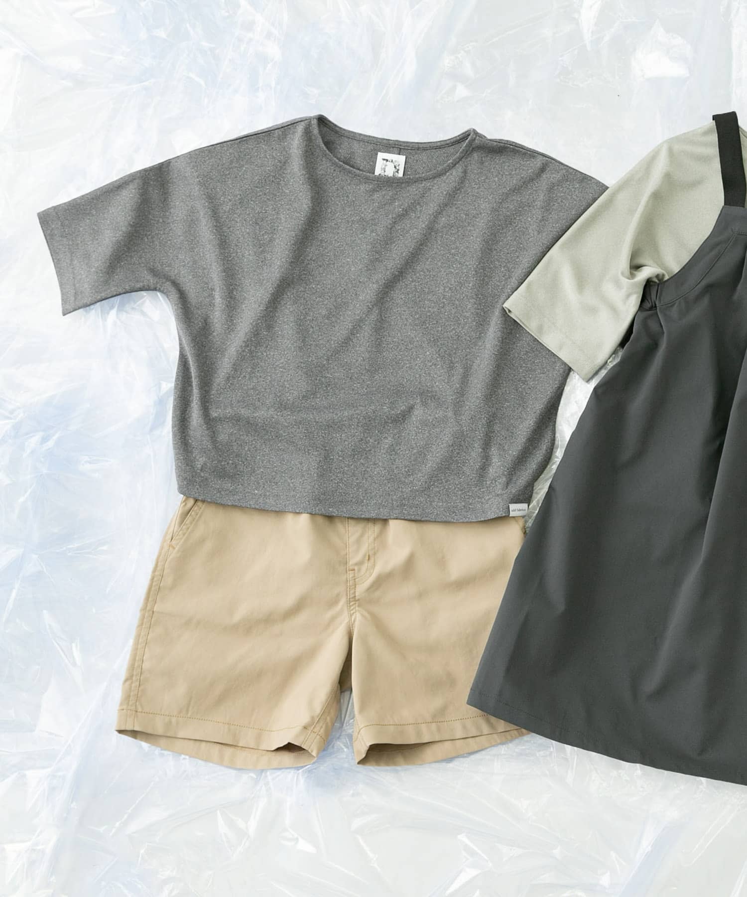 『親子リンク』add fabrics ドルマンTシャツ(KIDS) GRAY 105