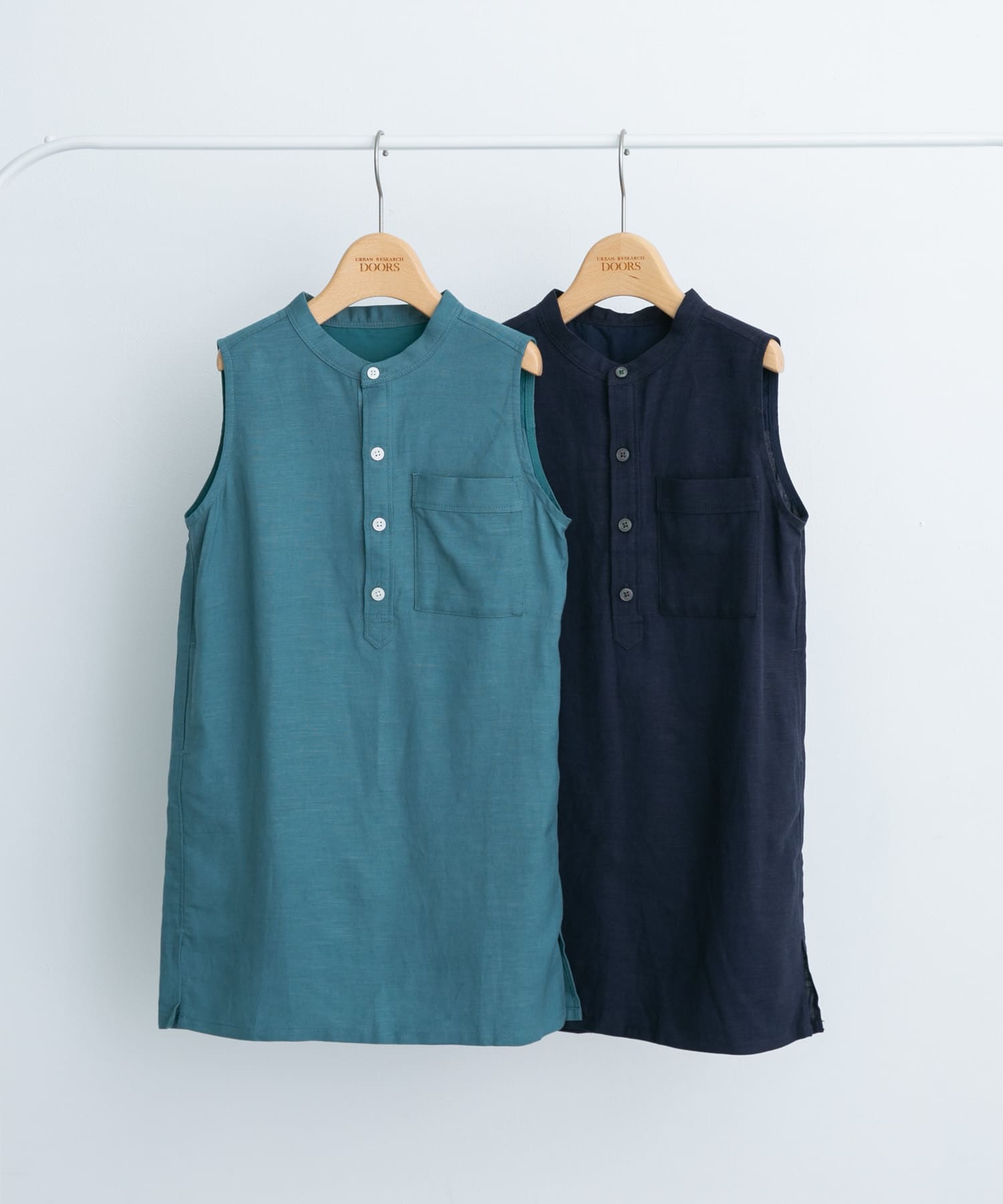 リネンレーヨンノースリーブワンピース(KIDS) BLUE 105