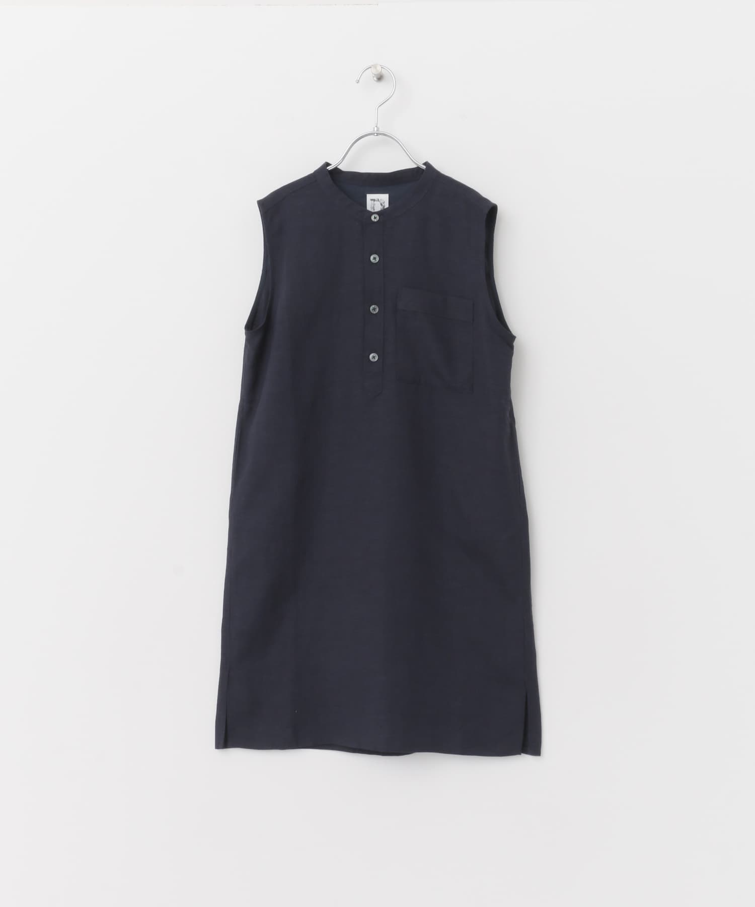 リネンレーヨンノースリーブワンピース(KIDS) NAVY 105