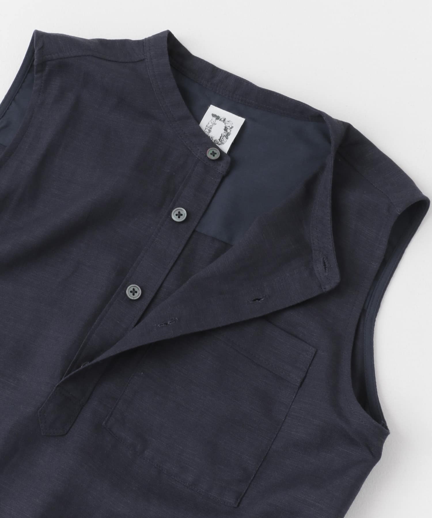 リネンレーヨンノースリーブワンピース(KIDS) NAVY 105