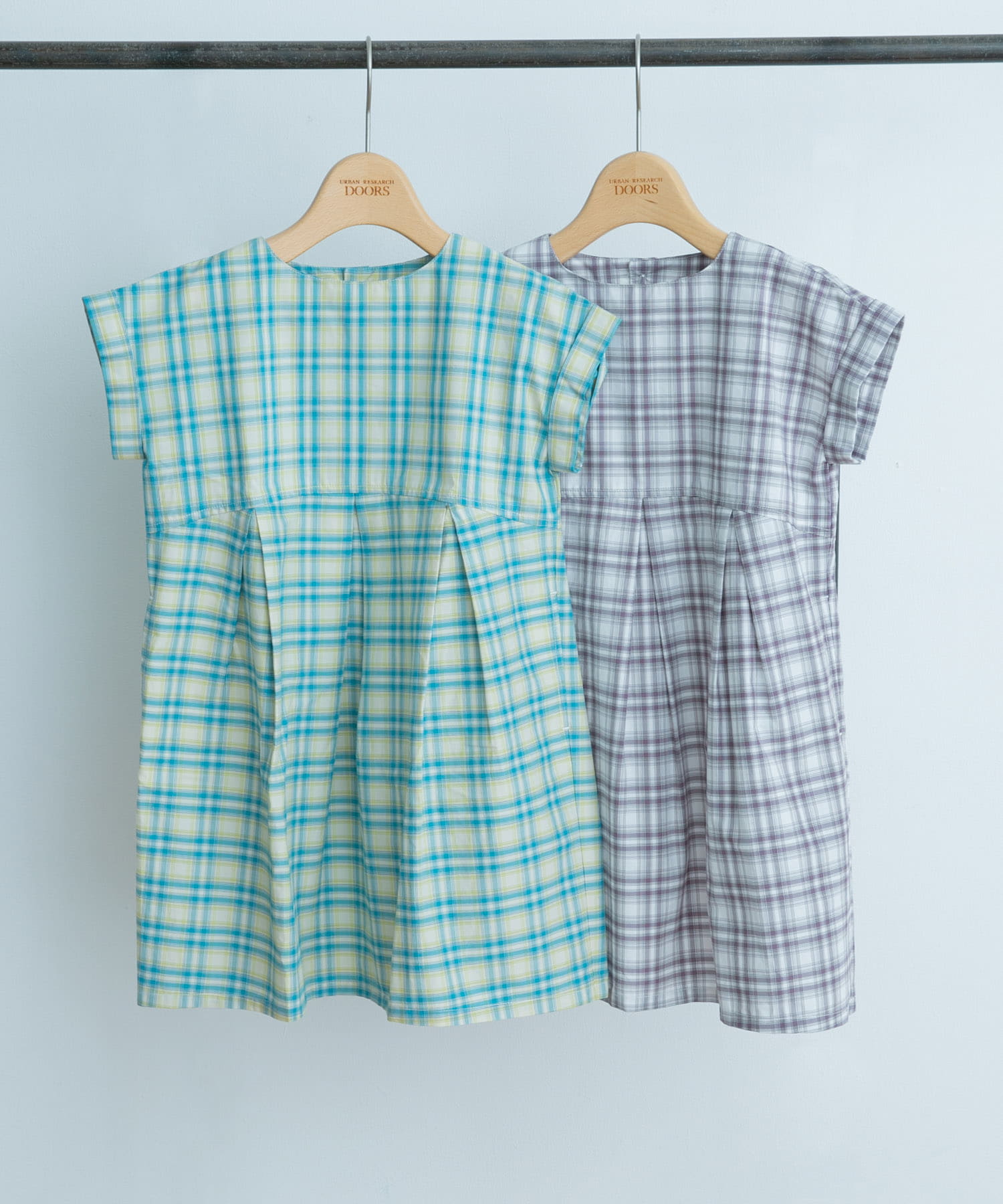 カラーチェックワンピース(KIDS) BLUE 120