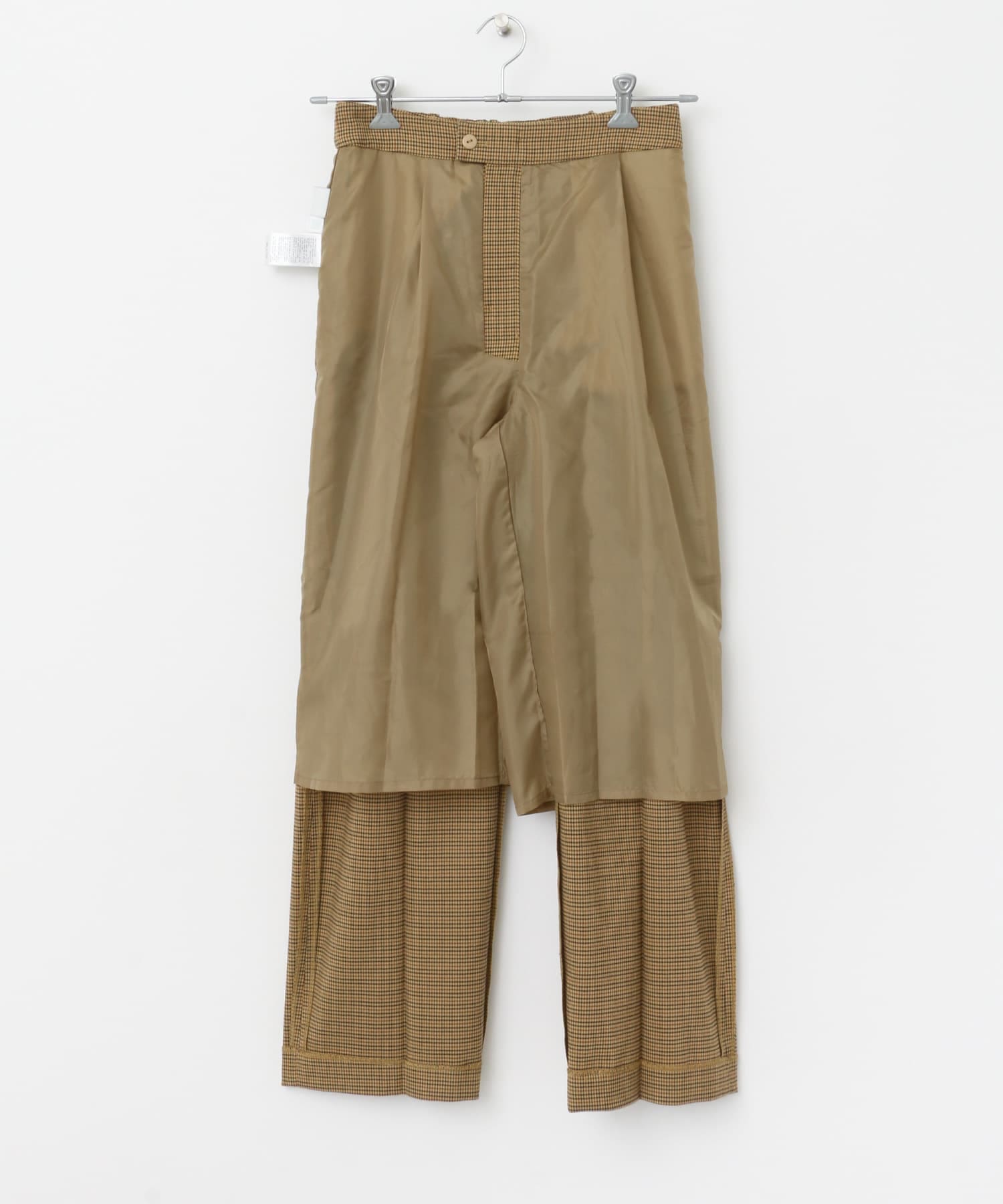 チェックトラウザーパンツ BEIGE S