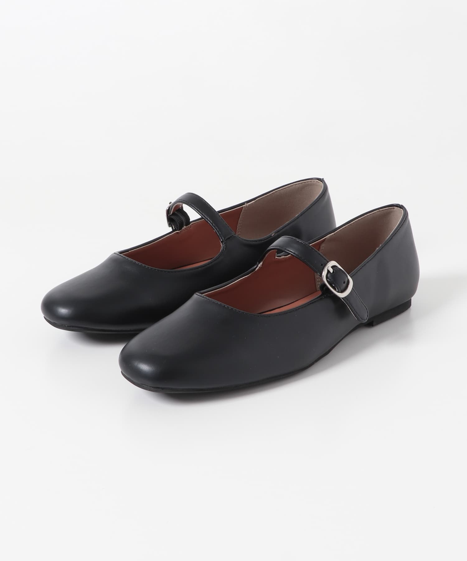 ワンストラップフラットシューズ BLACK 36