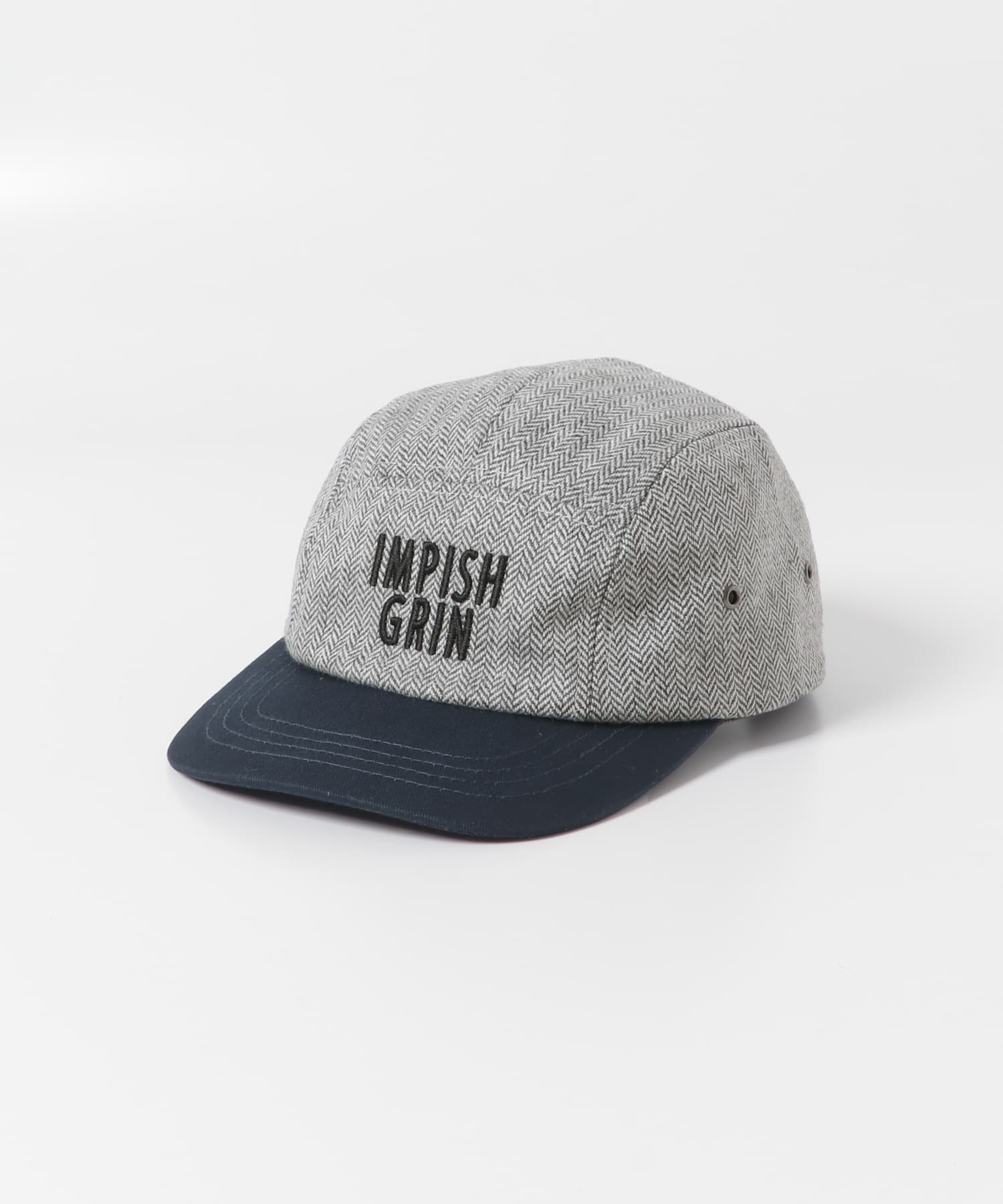 ヘリンボーン配色ロゴキャップ(KIDS) GRAY×NAVY one