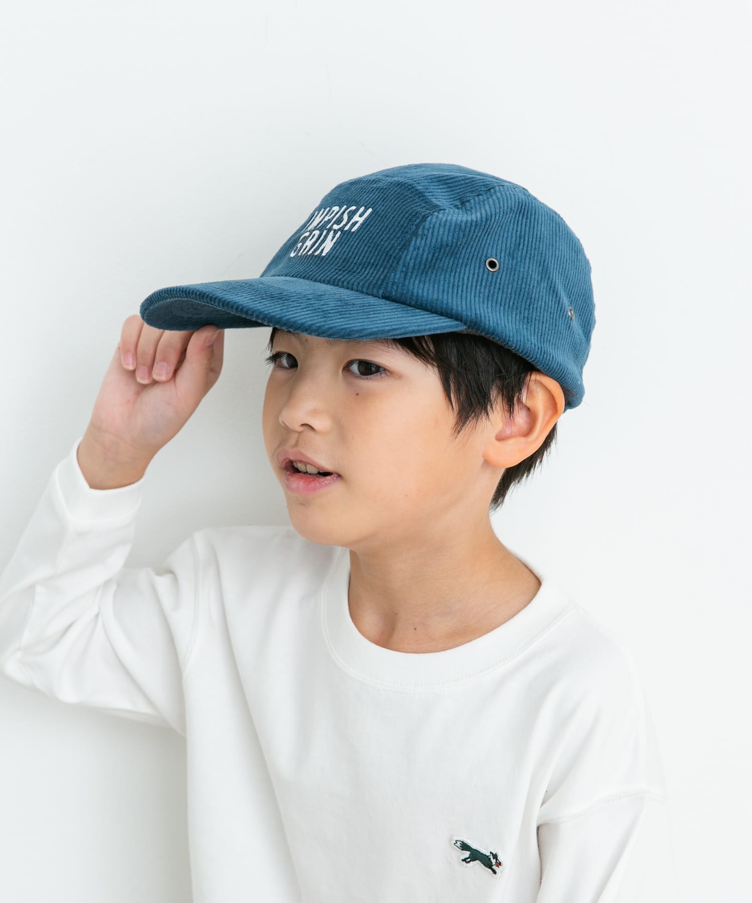コーデュロイロゴキャップ(KIDS) BLUE one