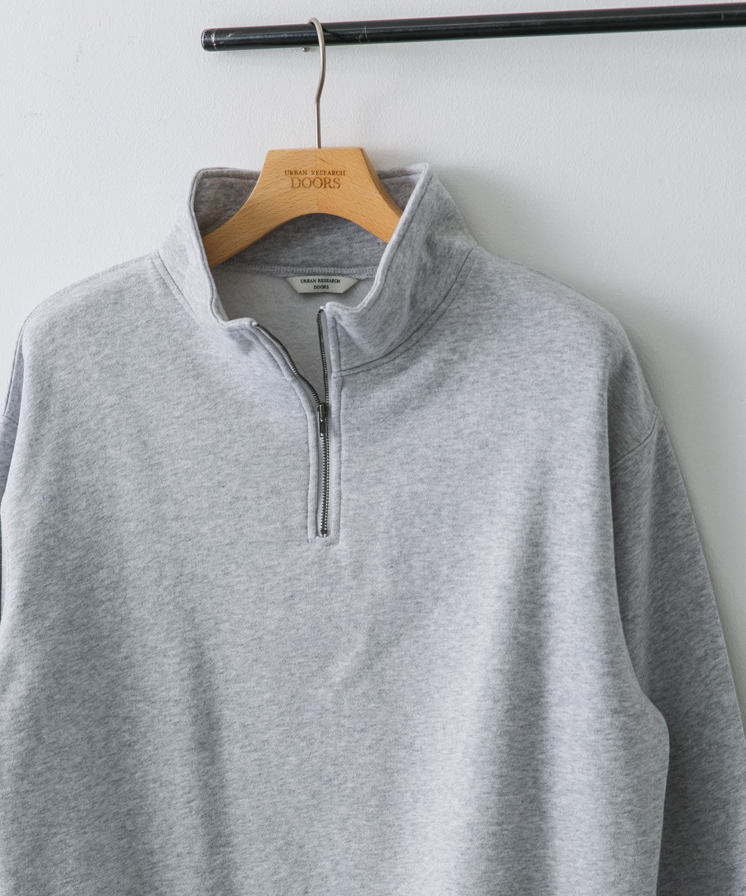 コットン裏起毛ハーフジップスウェット MX GRAY M