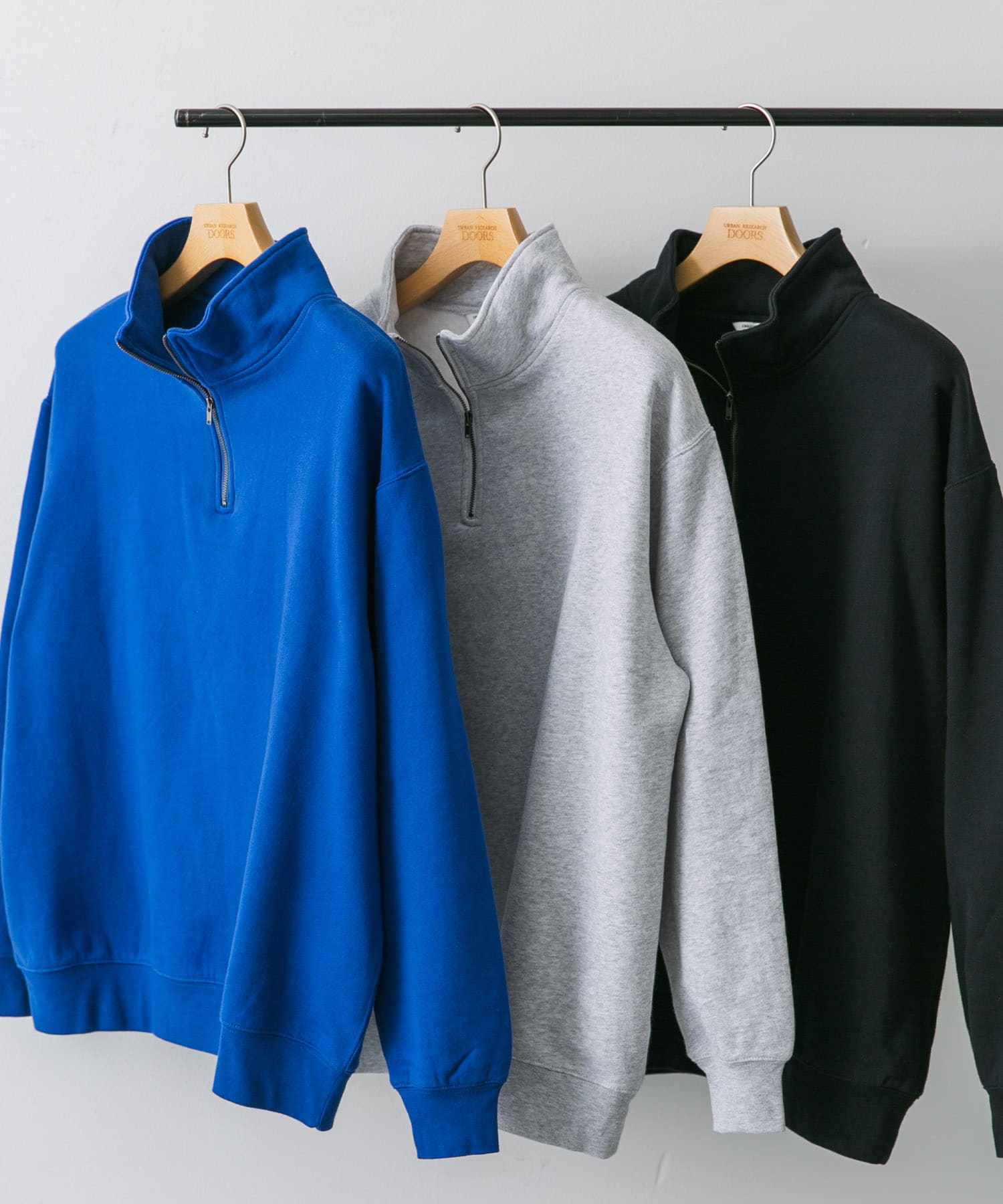 コットン裏起毛ハーフジップスウェット MX GRAY L