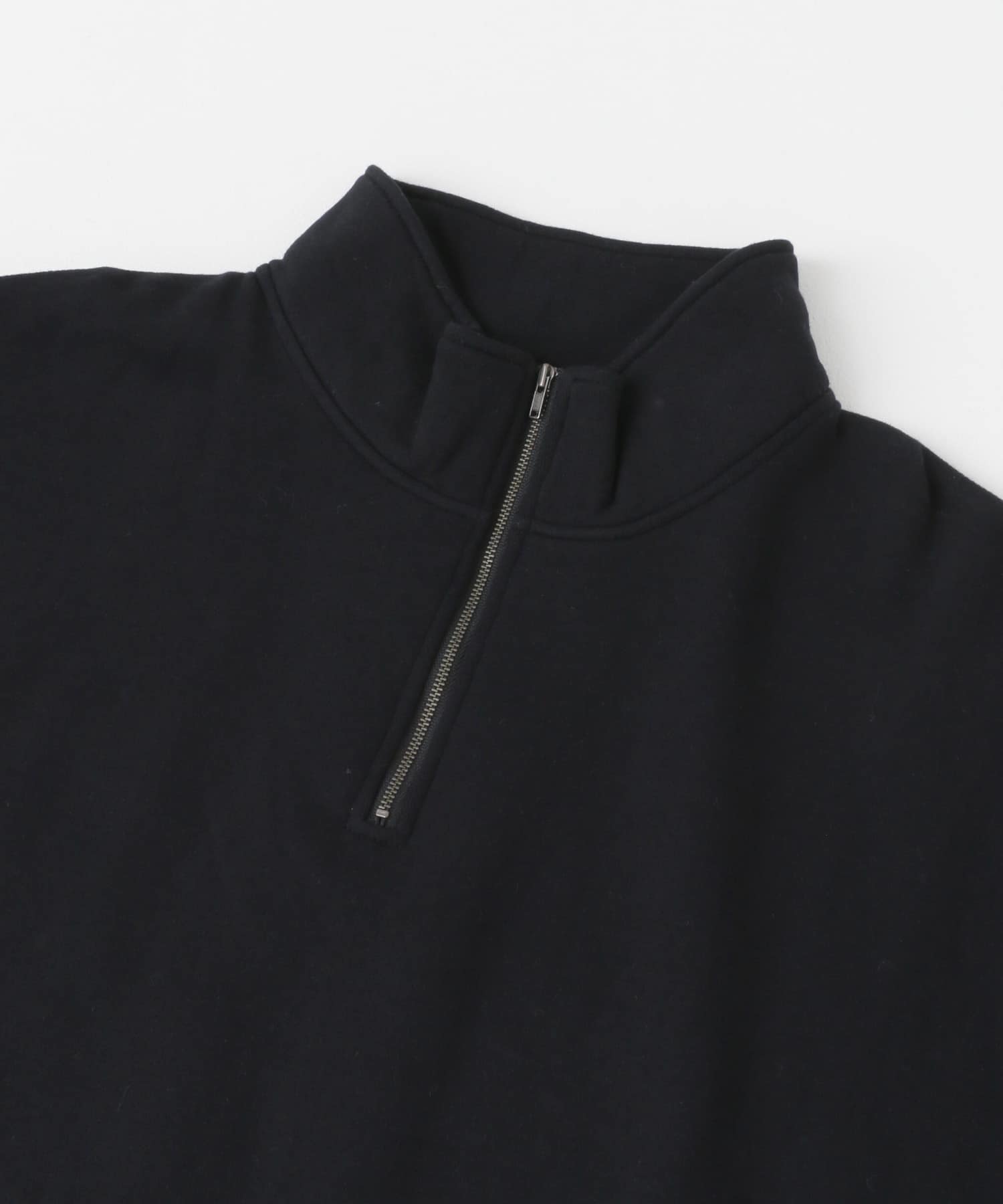 コットン裏起毛ハーフジップスウェット BLACK M