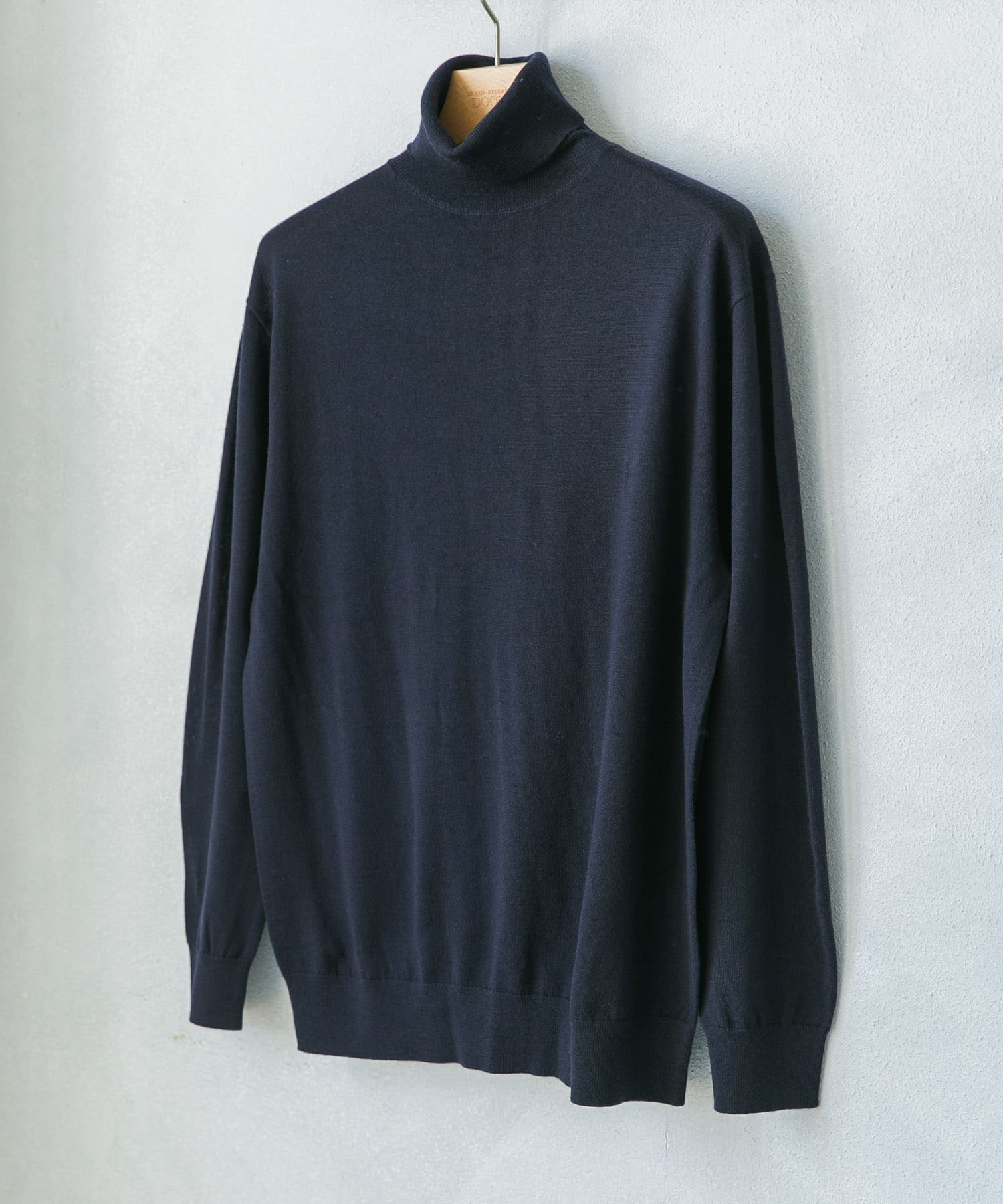 マシンウォッシャブルハイゲージタートルニット NAVY M