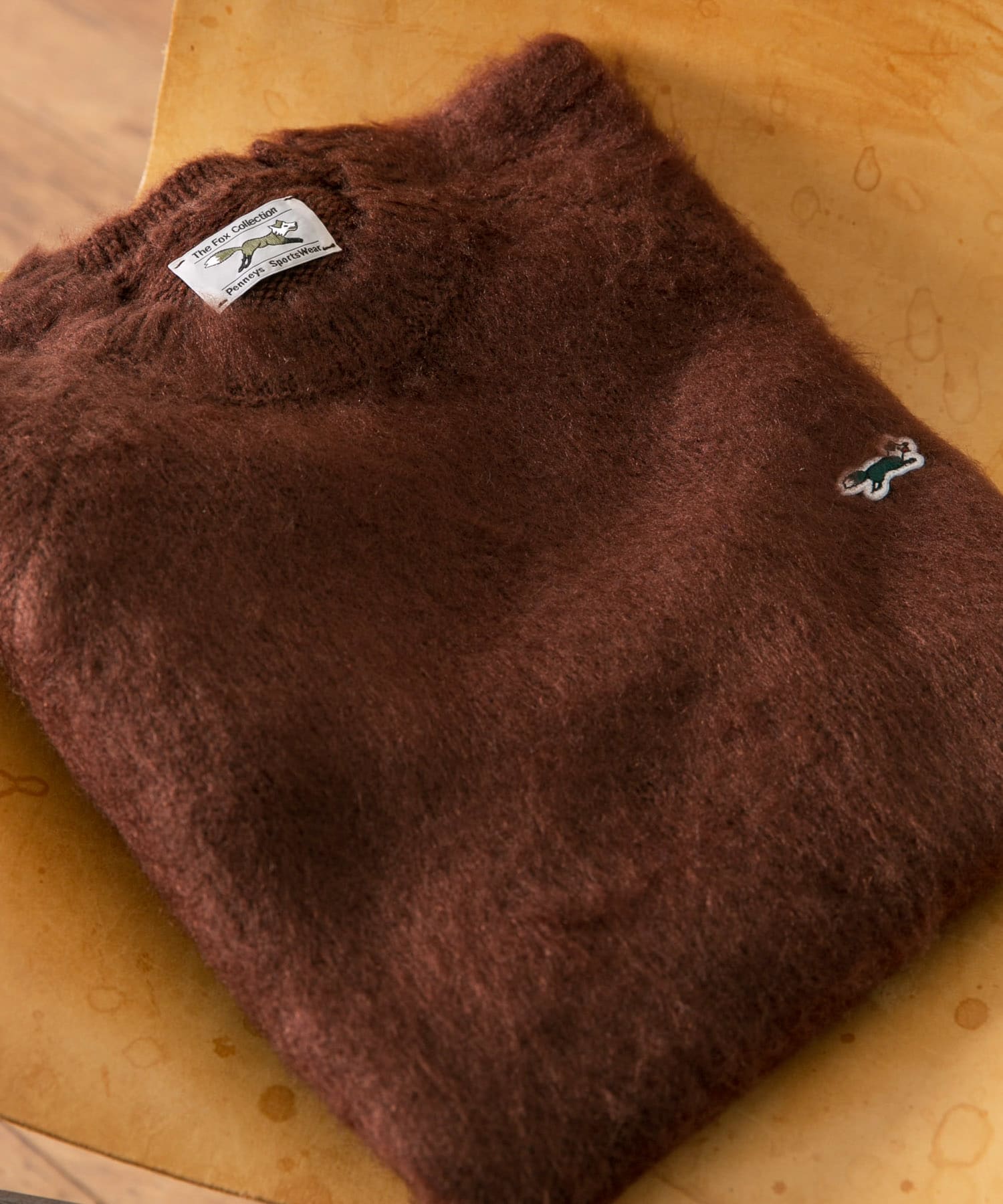 『別注』『ユニセックス』PENNEYS×DOORS　THE FOX モヘアタッチクルーネックニット BROWN L