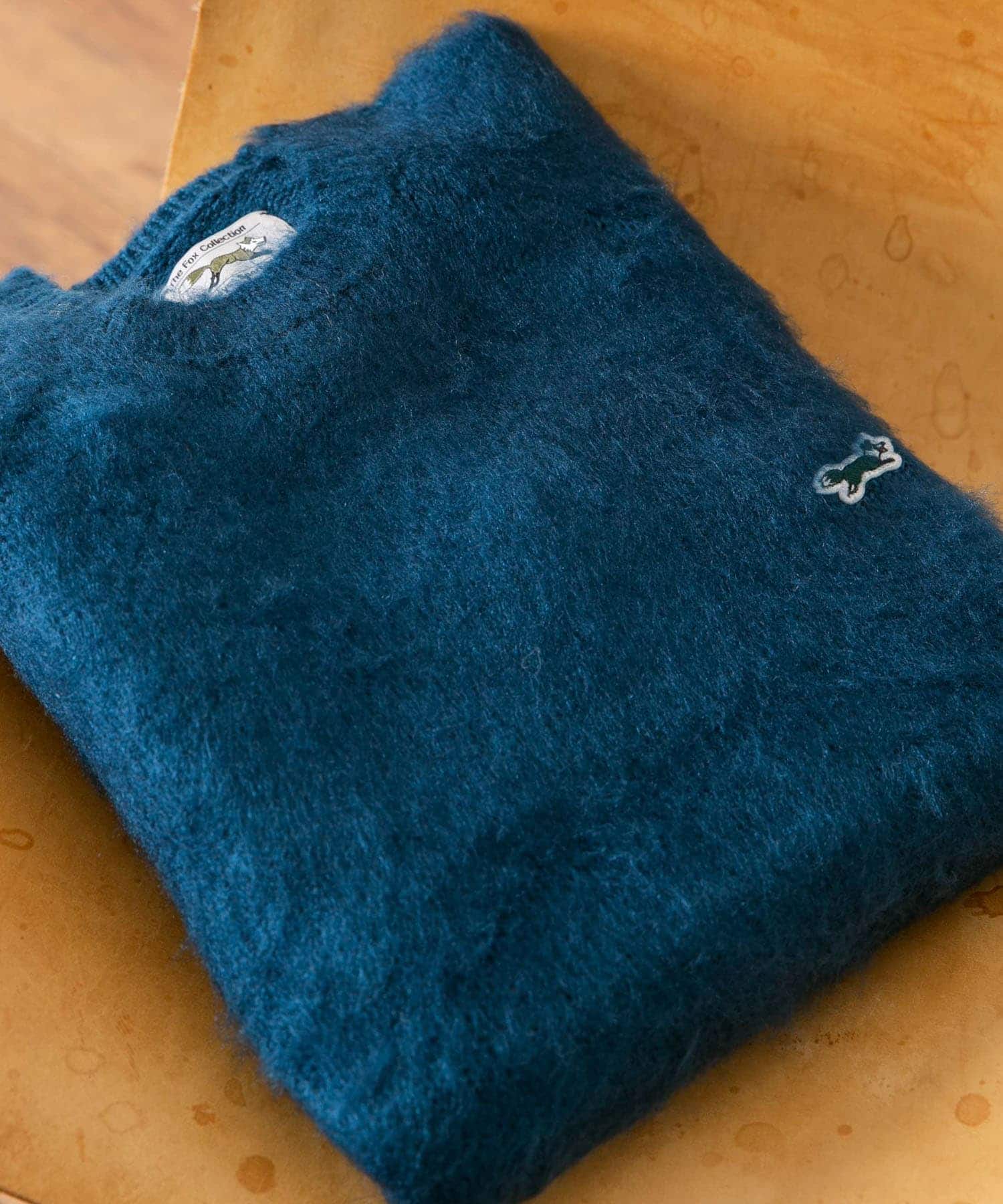 『別注』『ユニセックス』PENNEYS×DOORS　THE FOX モヘアタッチクルーネックニット BLUE GREEN XL