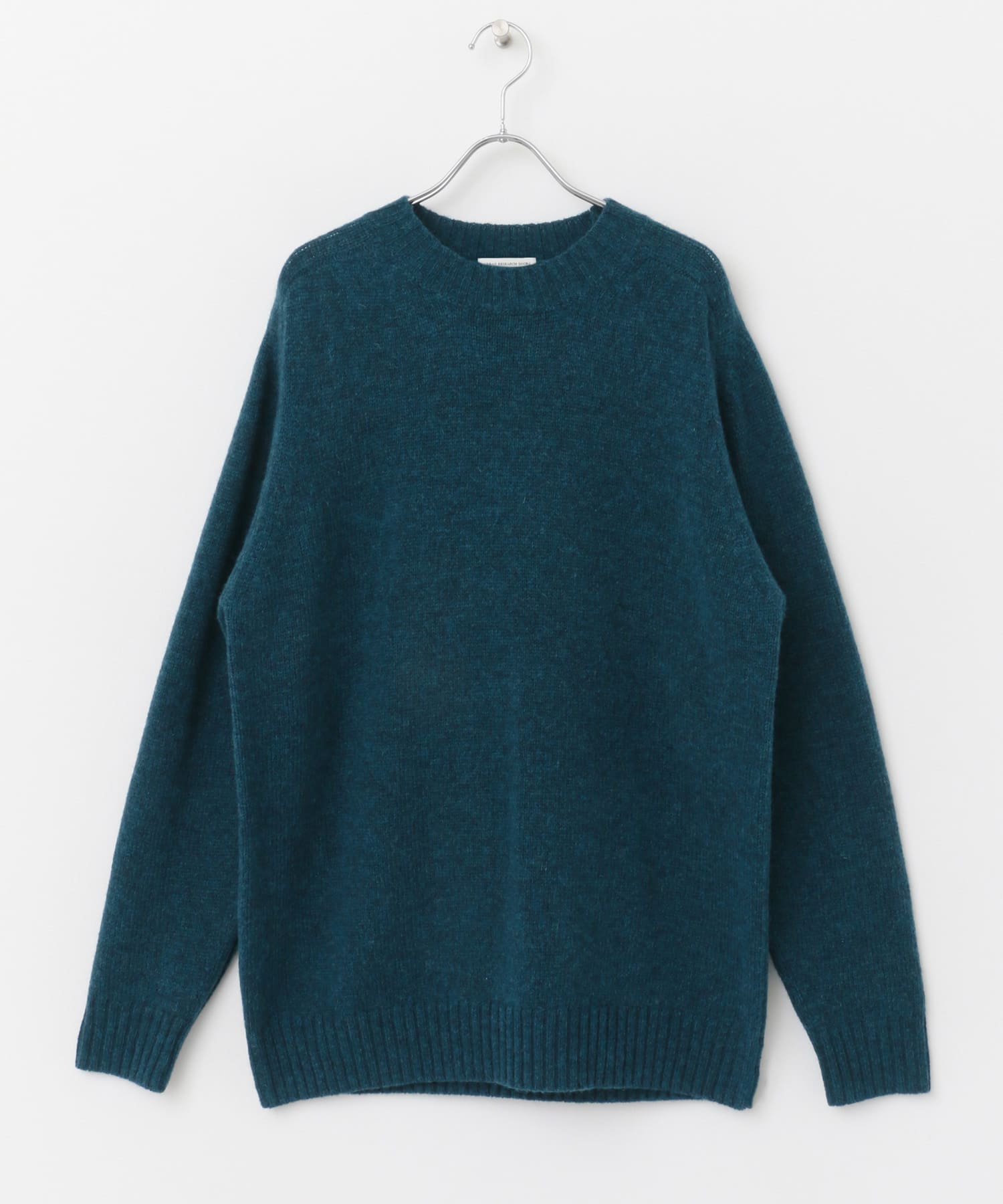 『4サイズ展開』手洗い可 WOOL100% クルーネックニット TURQUOISE S