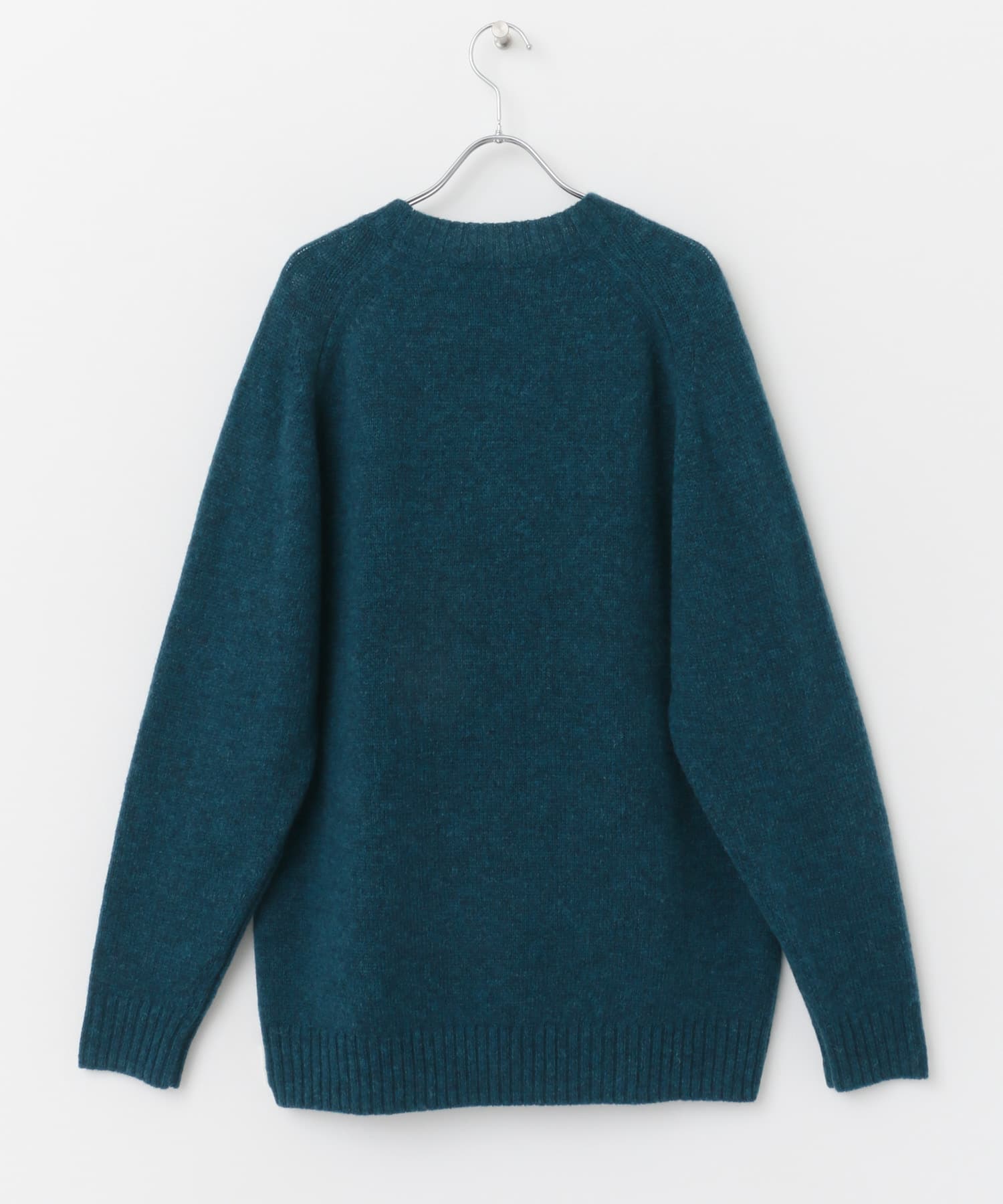 『4サイズ展開』手洗い可 WOOL100% クルーネックニット TURQUOISE S
