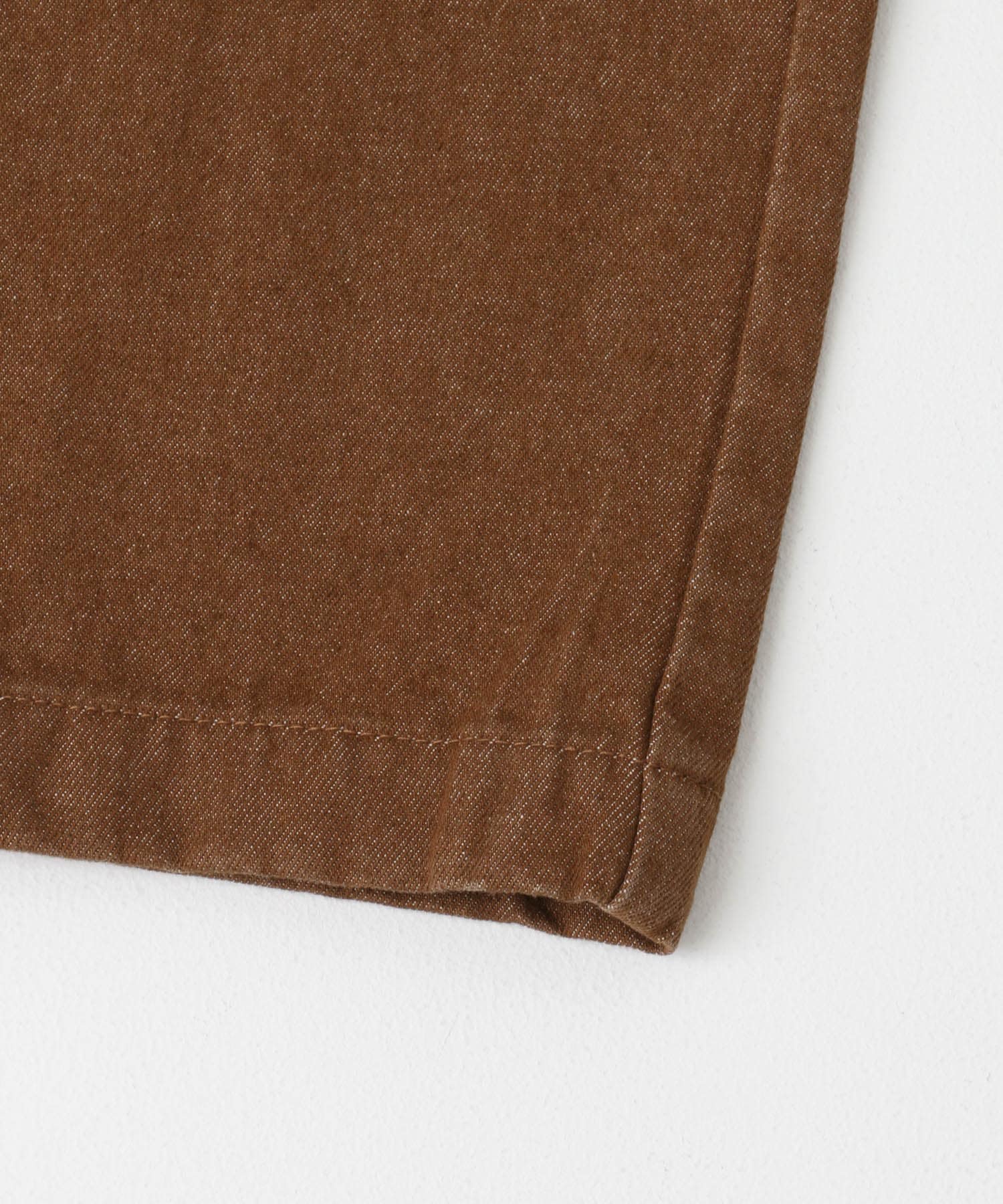 ワンタックデニムトラウザー BROWN L