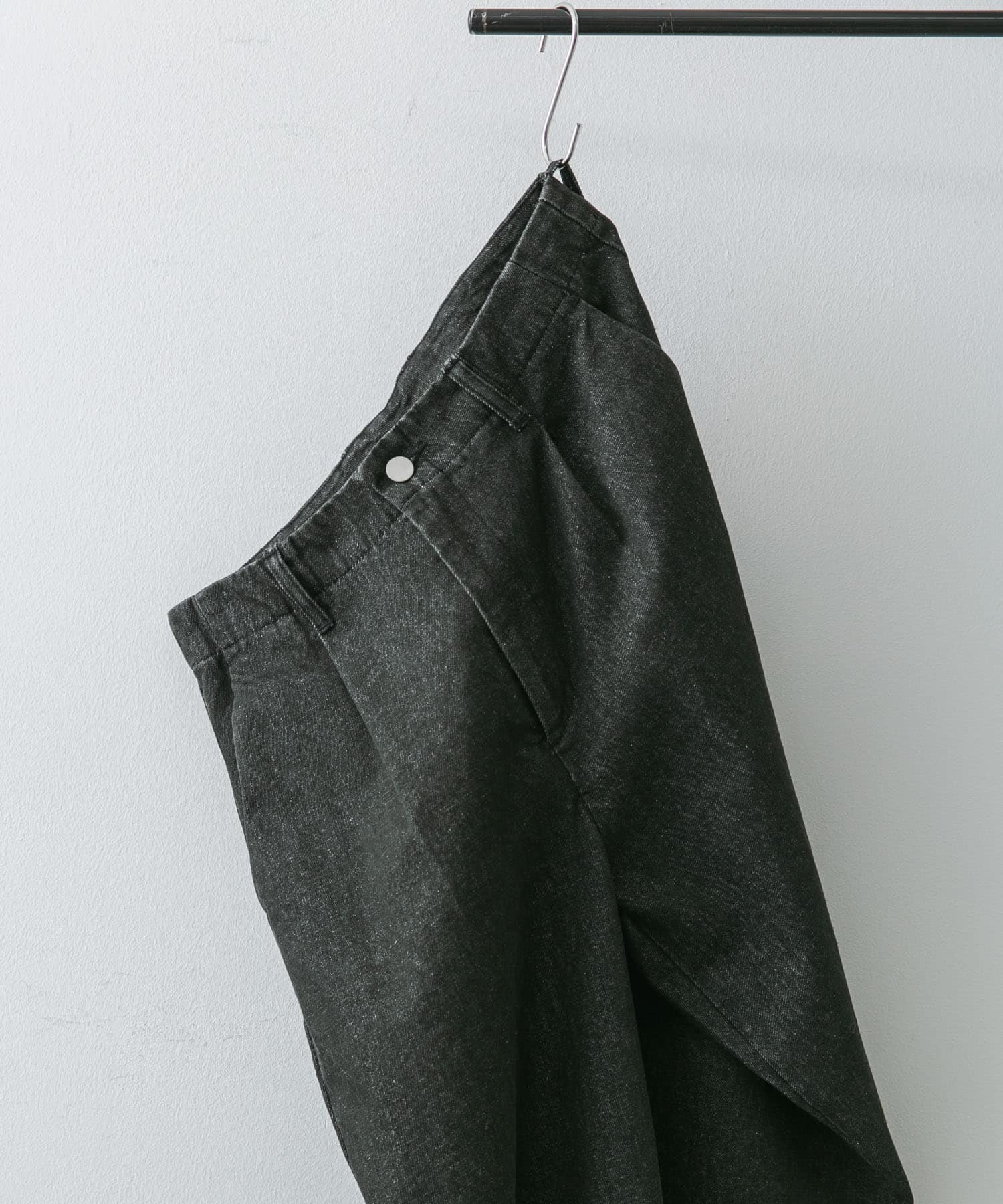 ワンタックデニムトラウザー BLACK L