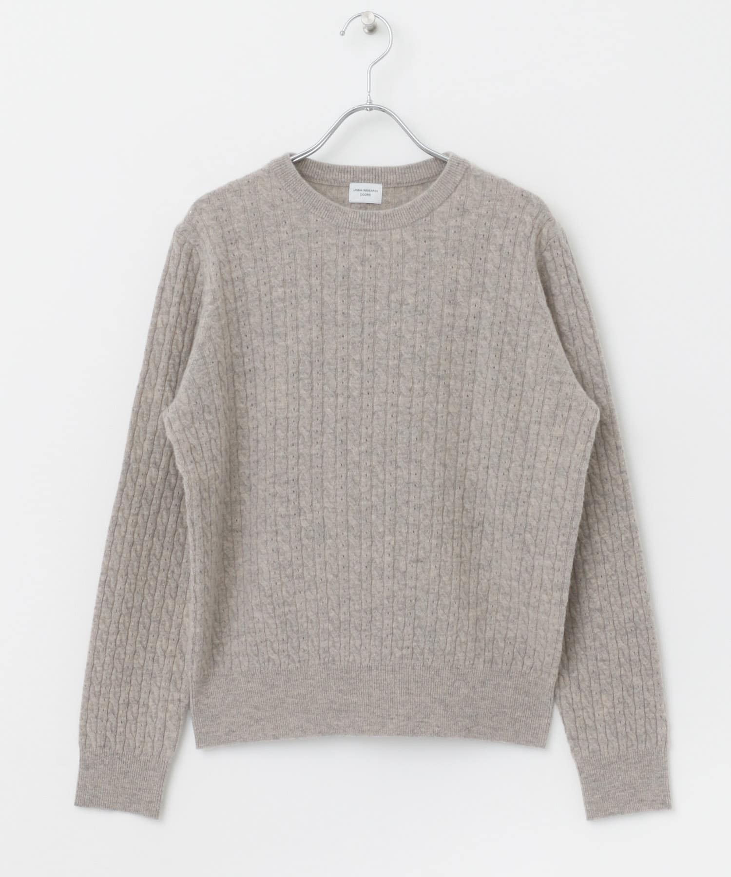 ウール混ケーブルコンパクトニット TOP　GREGE M