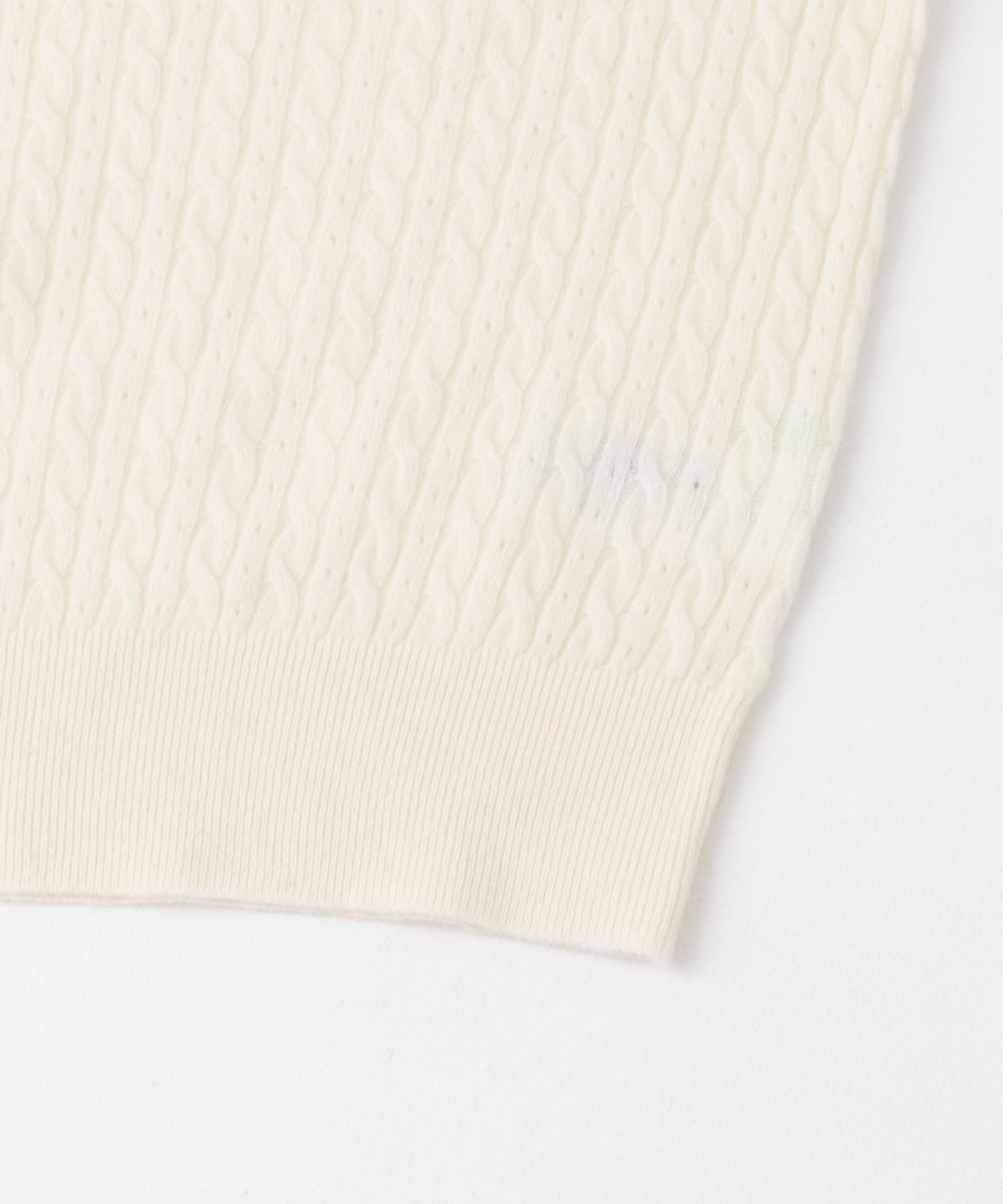ウール混ケーブルコンパクトニット IVORY M