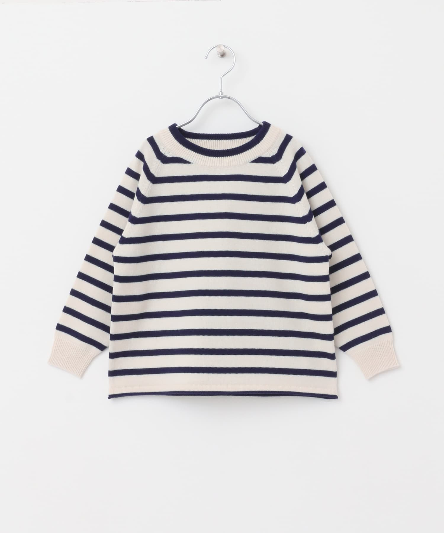 ウーステッドヤーン配色ニット(KIDS) OFF×NAVY 105