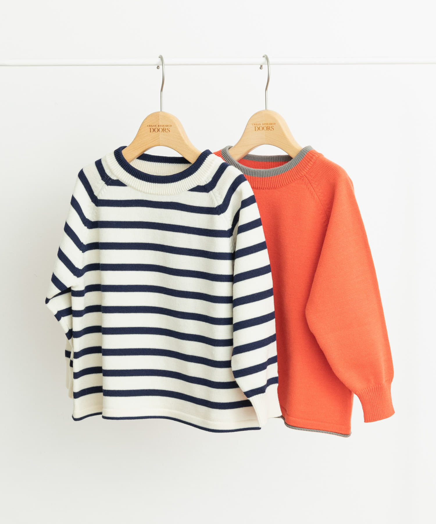 ウーステッドヤーン配色ニット(KIDS) ORANGE 105