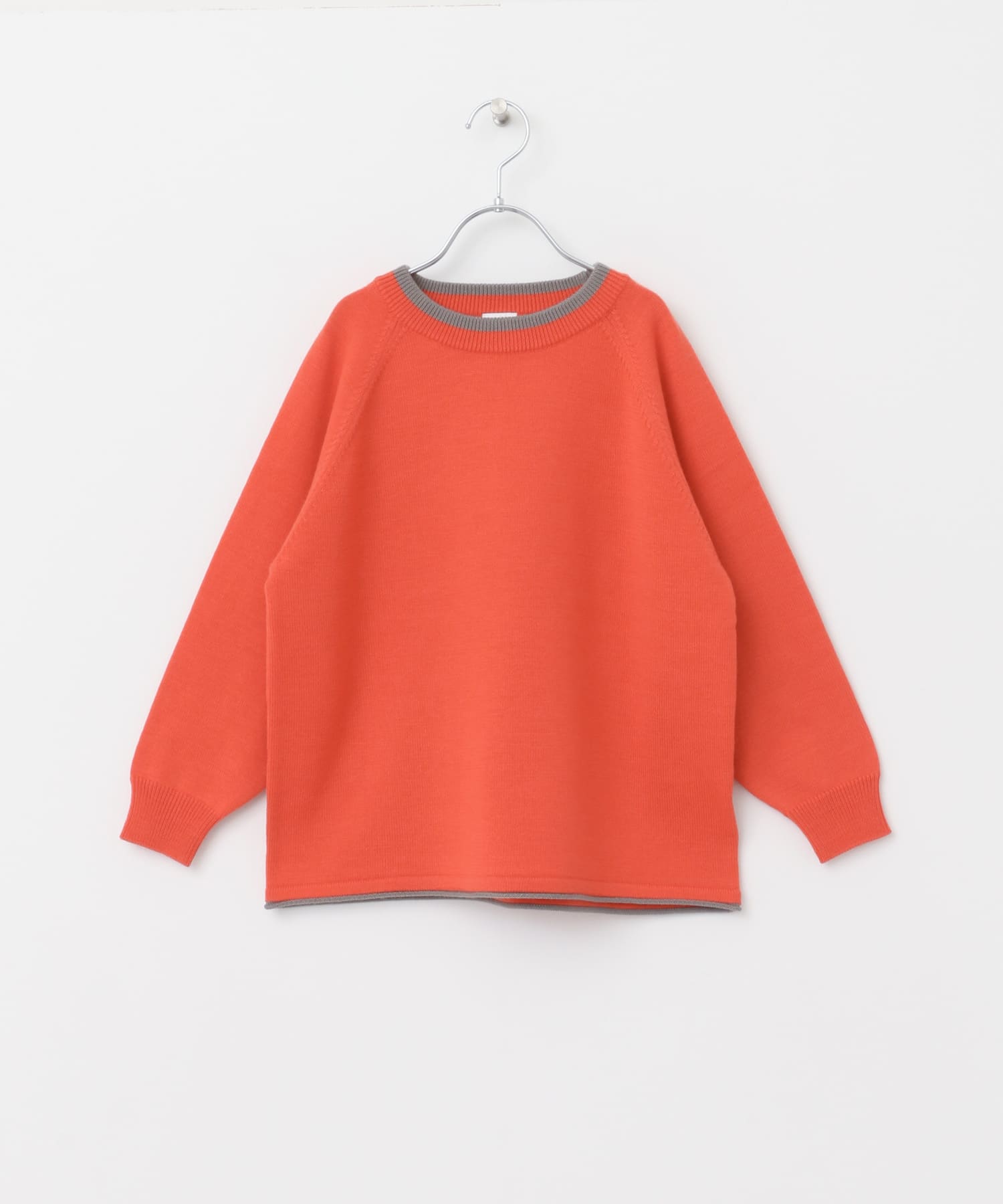 ウーステッドヤーン配色ニット(KIDS) ORANGE 105