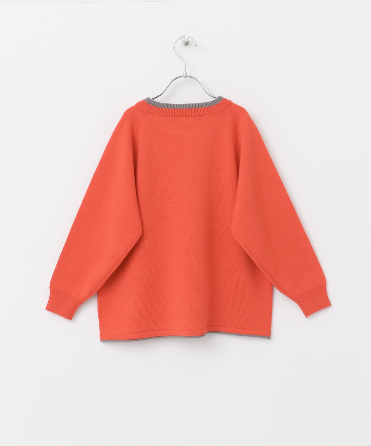 ウーステッドヤーン配色ニット(KIDS) ORANGE 105