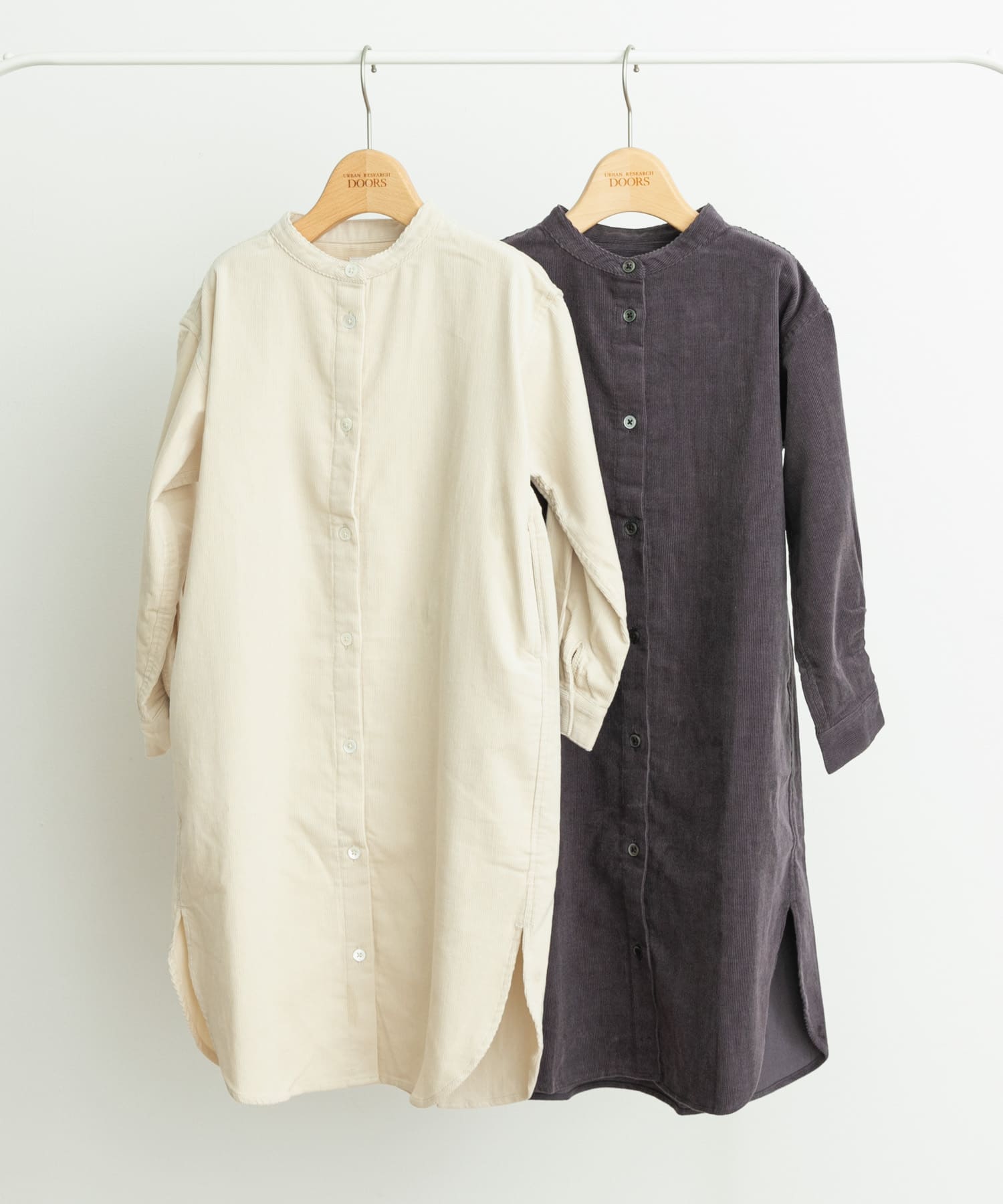 『親子リンク』『UR TECH』コーデュロイシャツワンピース(KIDS) IVORY 120