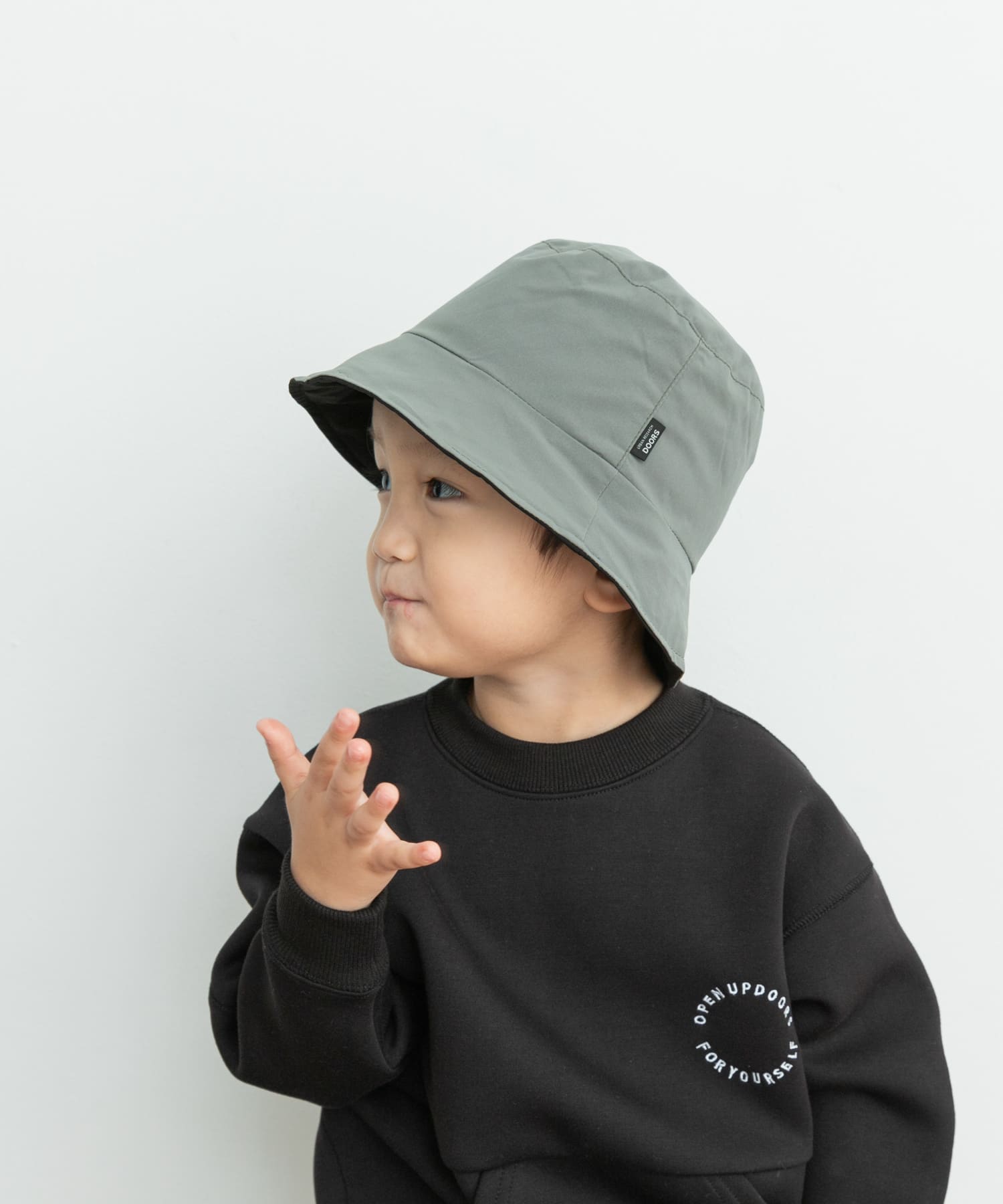 中綿バケットハット(KIDS) BLK×KHK one