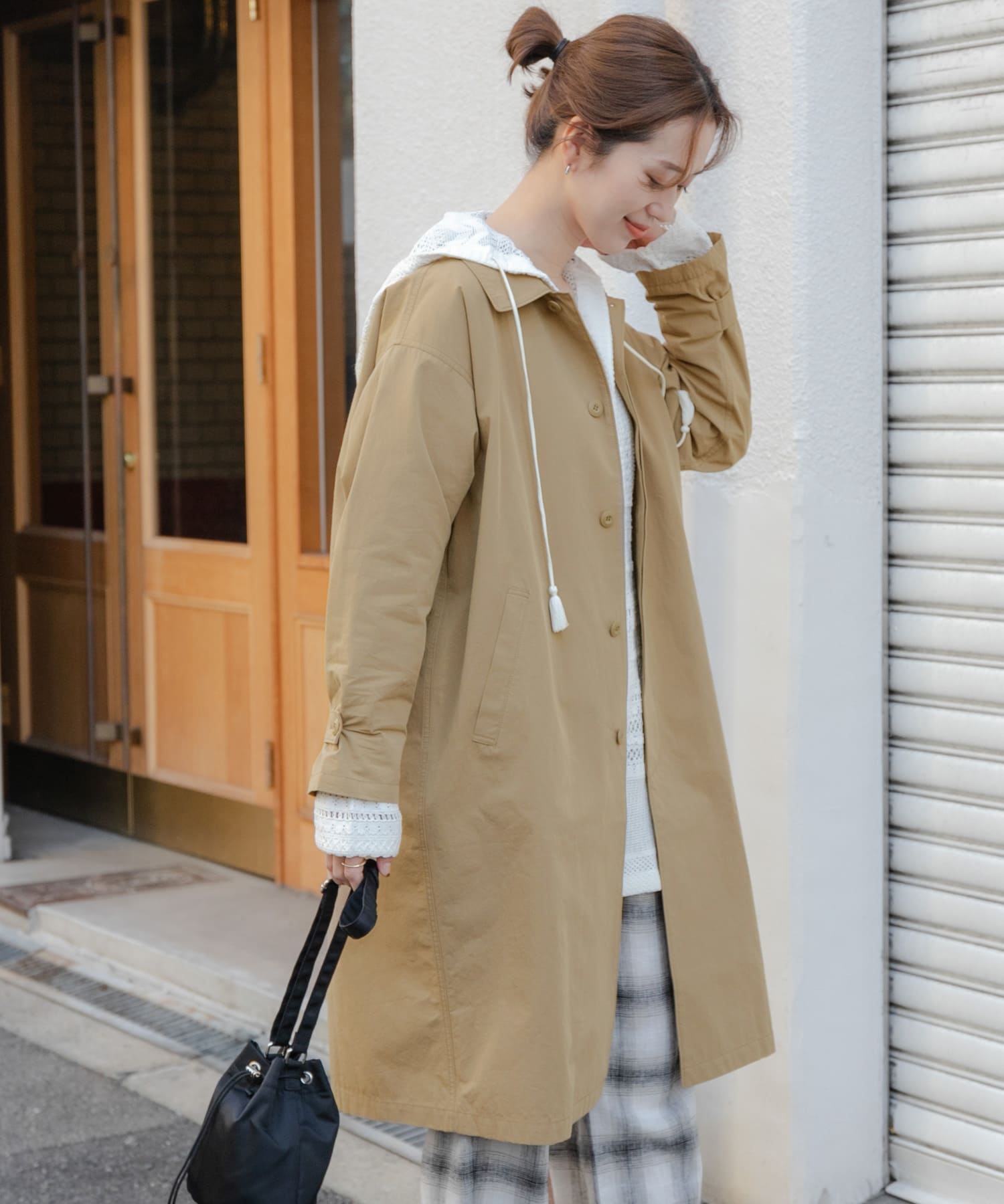 塩縮コットンステンカラーコート(M LIGHT GRAY): アウター｜URBAN
