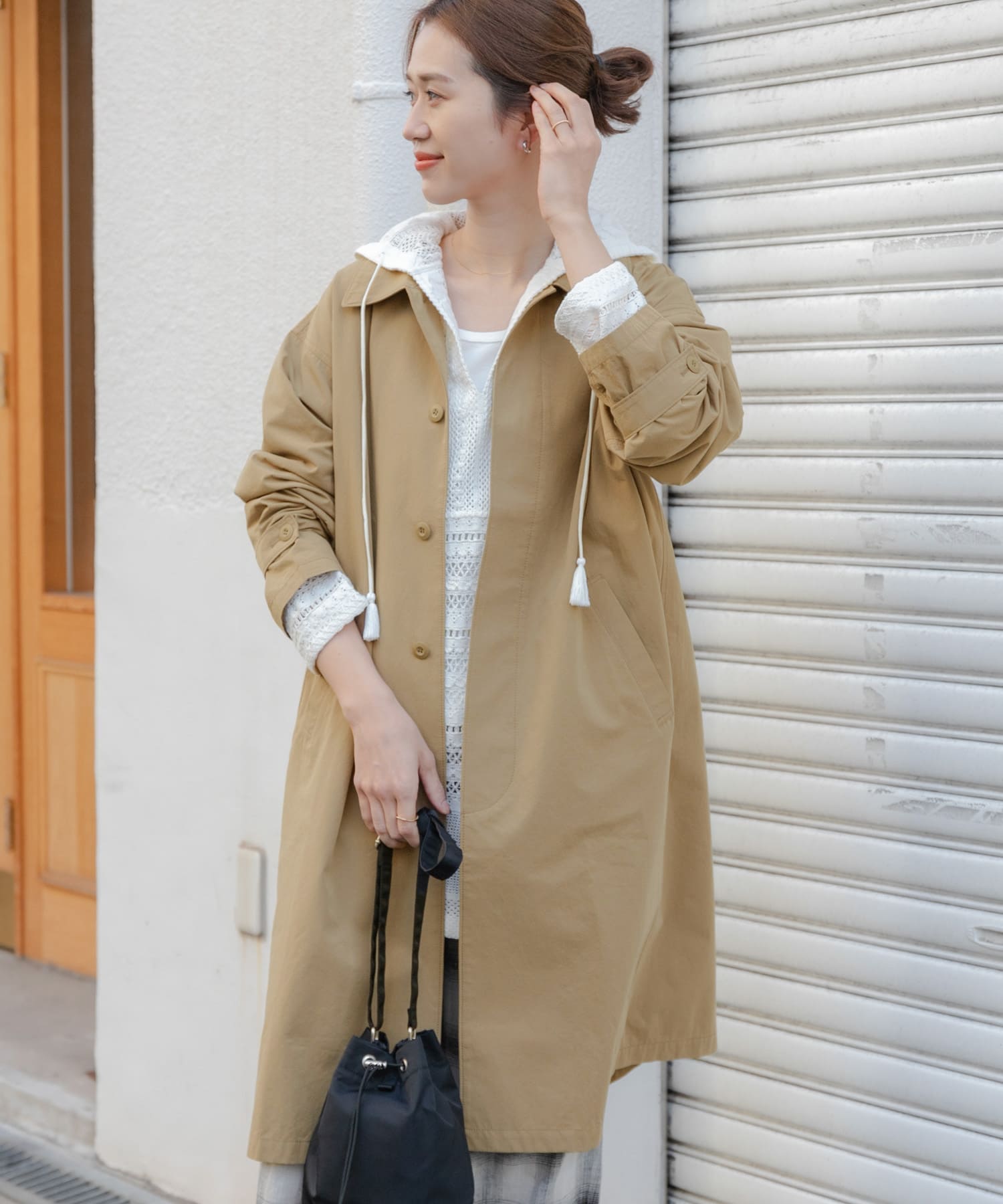 塩縮コットンステンカラーコート(M LIGHT GRAY): アウター｜URBAN 