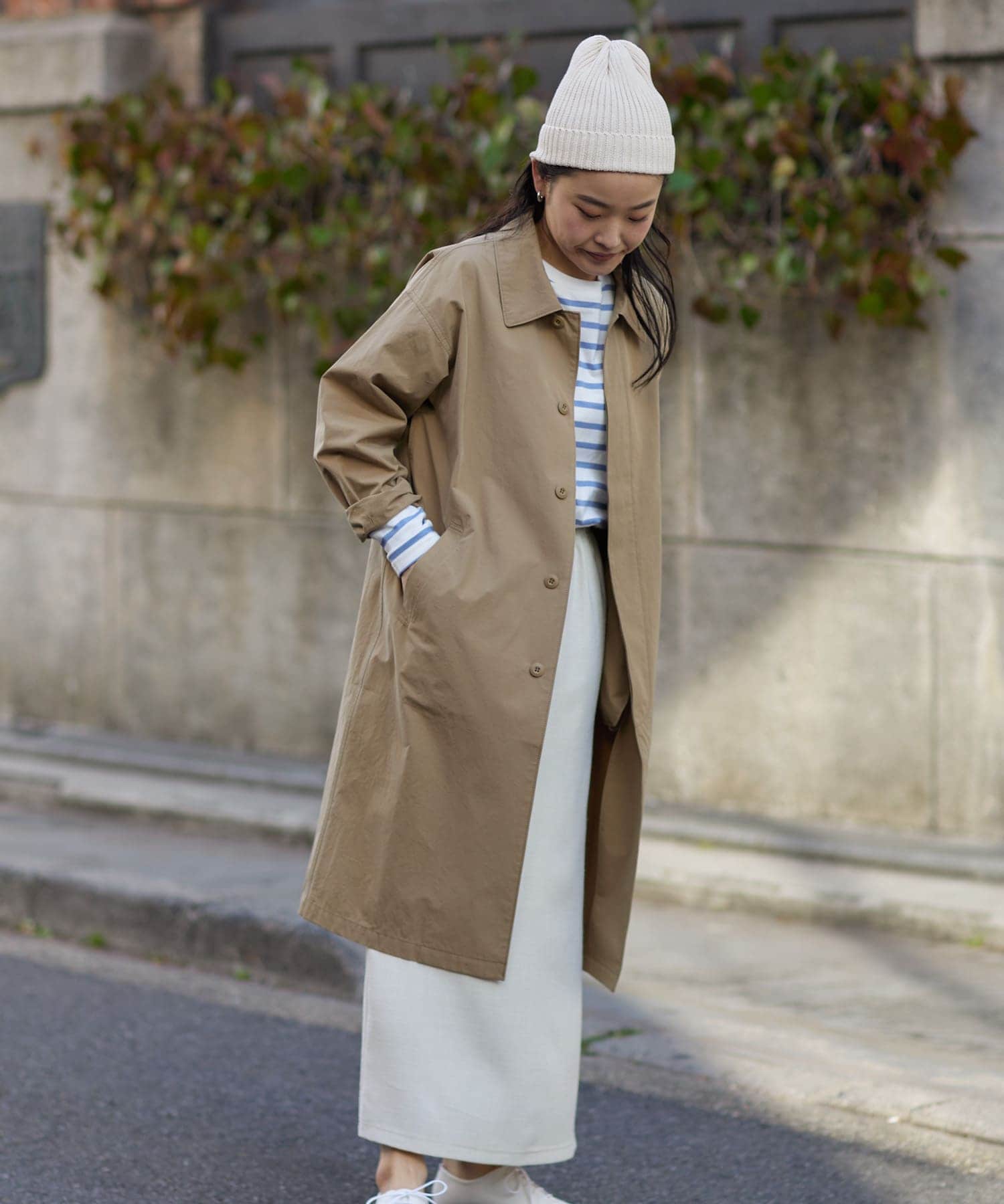 塩縮コットンステンカラーコート(M LIGHT GRAY): アウター｜URBAN