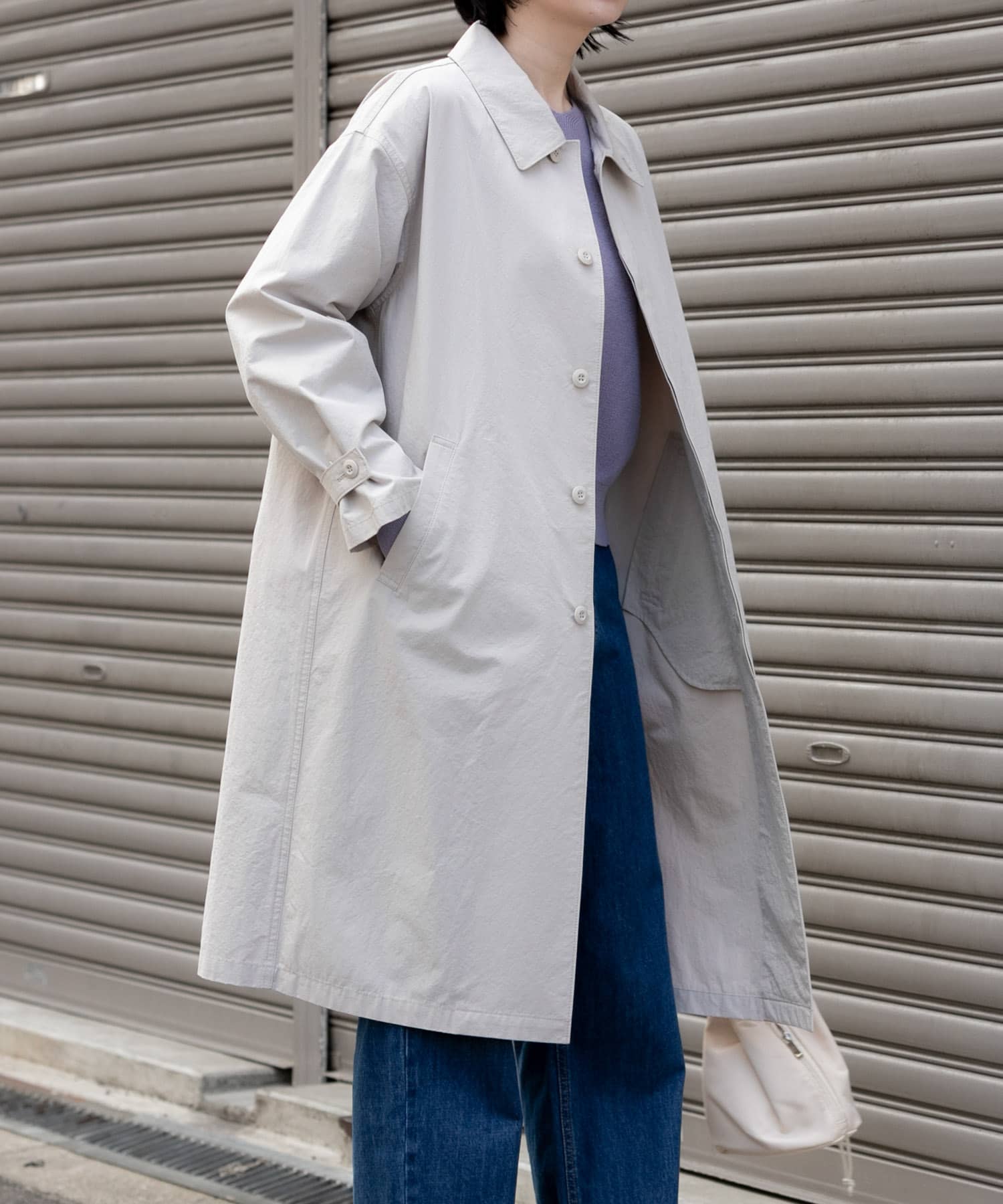 塩縮コットンステンカラーコート(M LIGHT GRAY): アウター｜URBAN