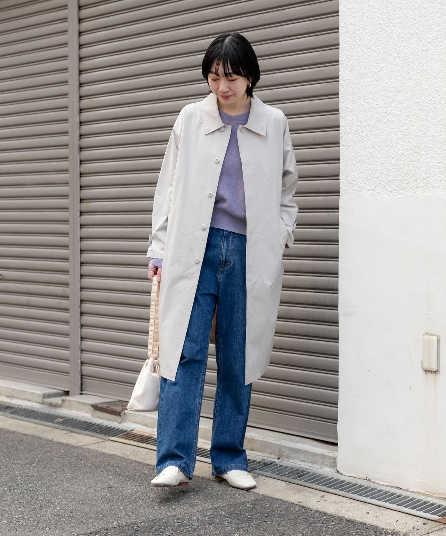 塩縮コットンステンカラーコート(M LIGHT GRAY): アウター｜URBAN
