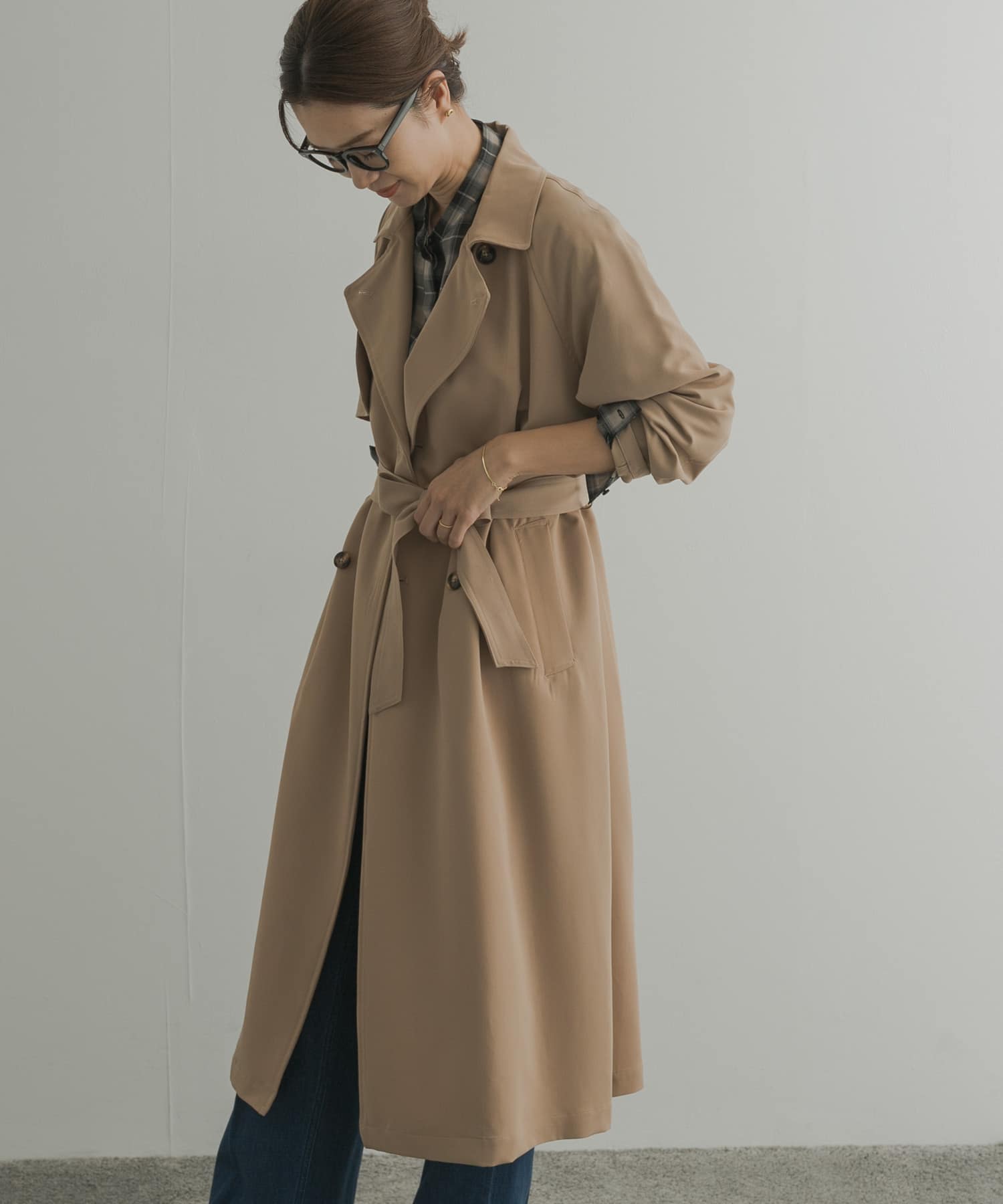 【未使用】北欧、暮らしの道具店　　トレンチコート　Mサイズ こんなの欲しいを、詰め込んで」着こなしきまるトレンチコート（S・M