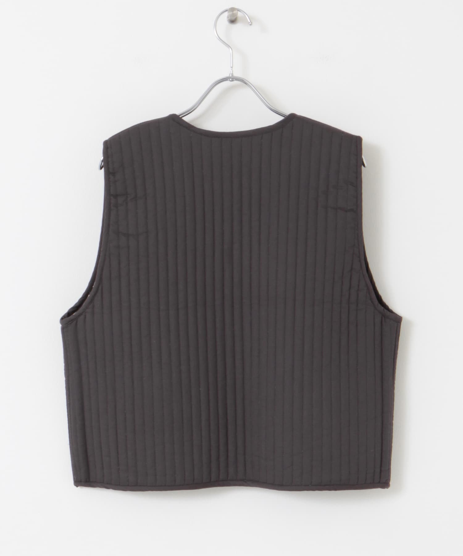 コットンリバーシブルキルティングベスト CHARCOAL M