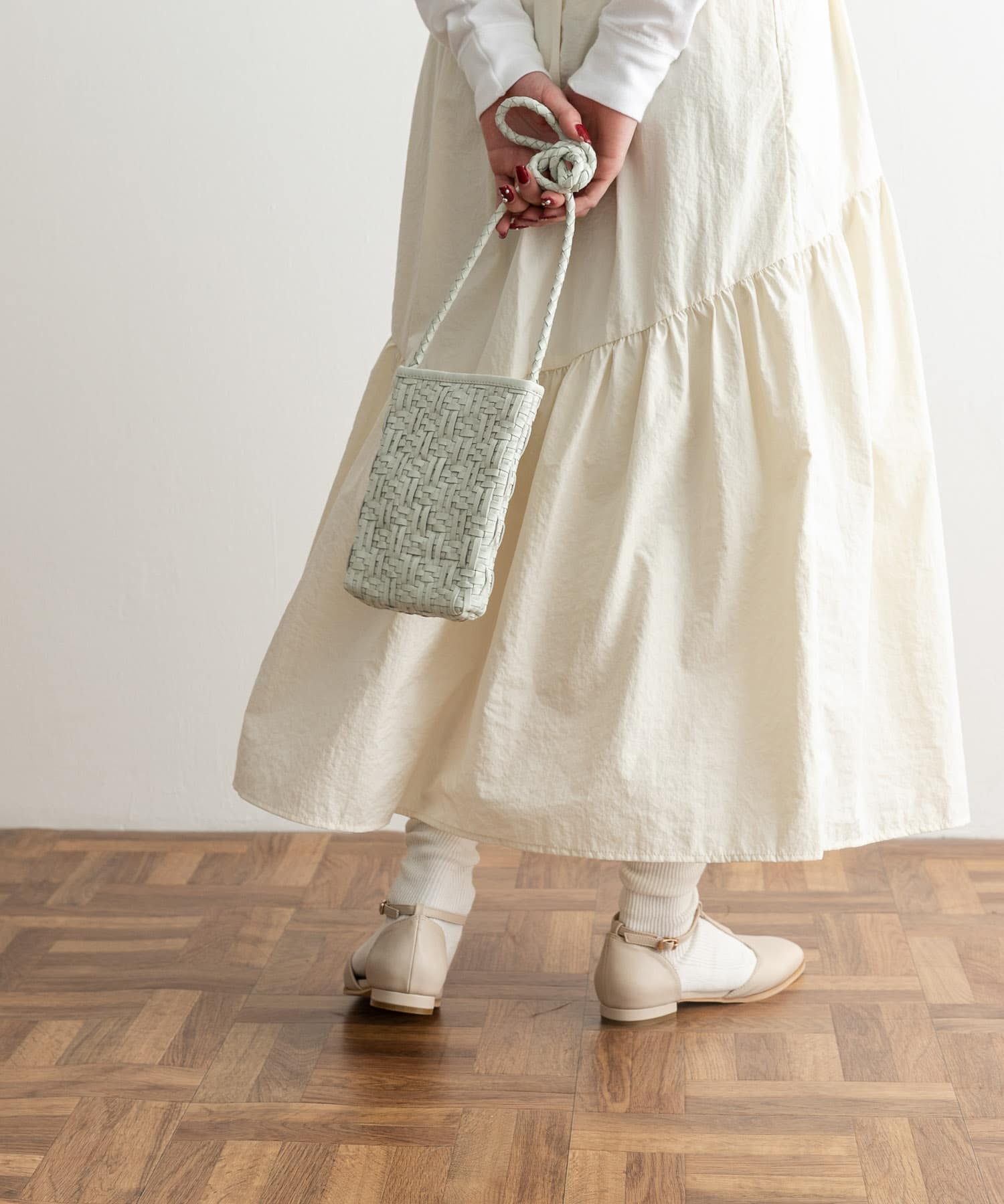 Tストラップパンプス IVORY 36