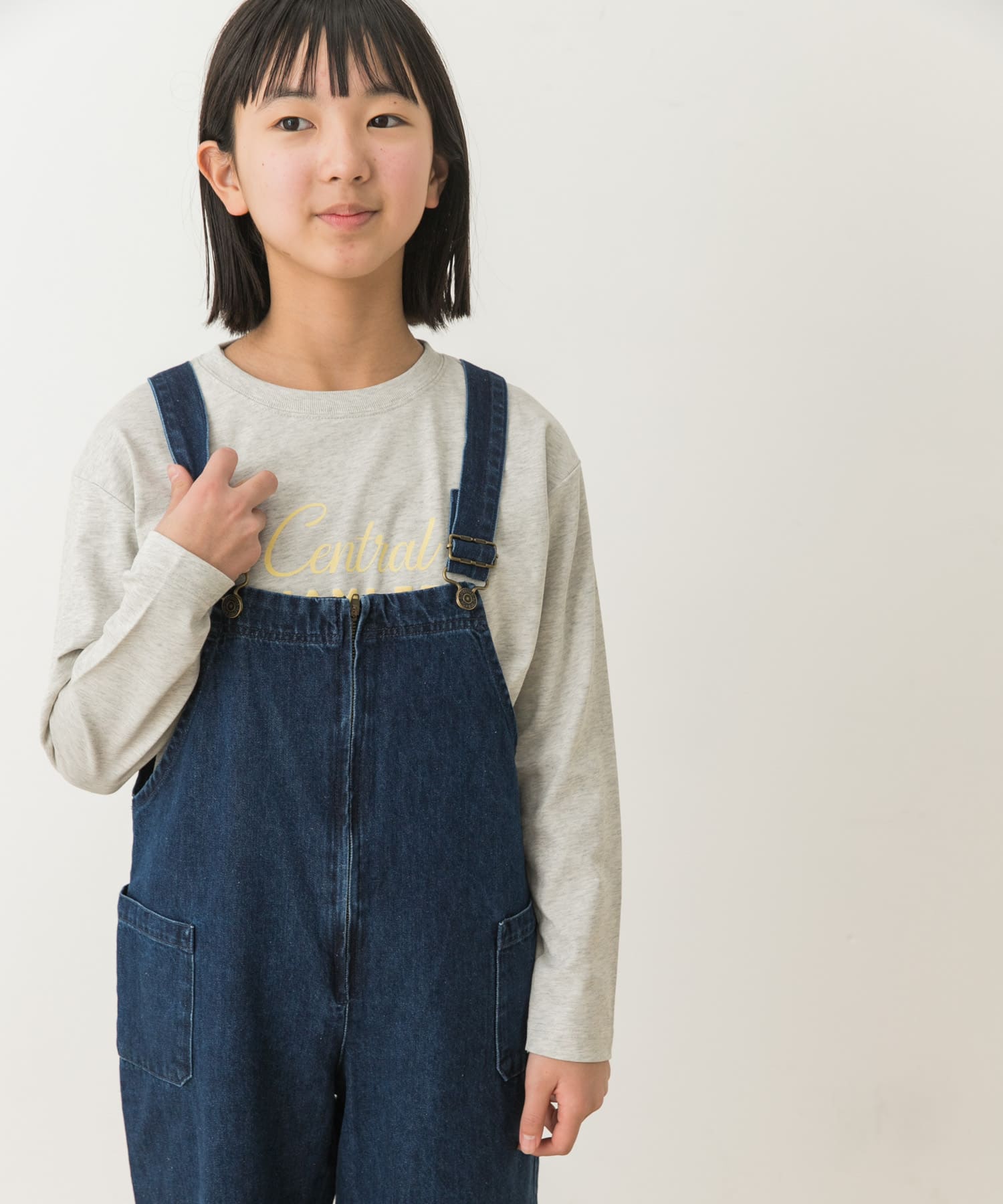 親子リンク』ロゴプリントロンTシャツ(KIDS)(105 OFF×BLK): キッズ