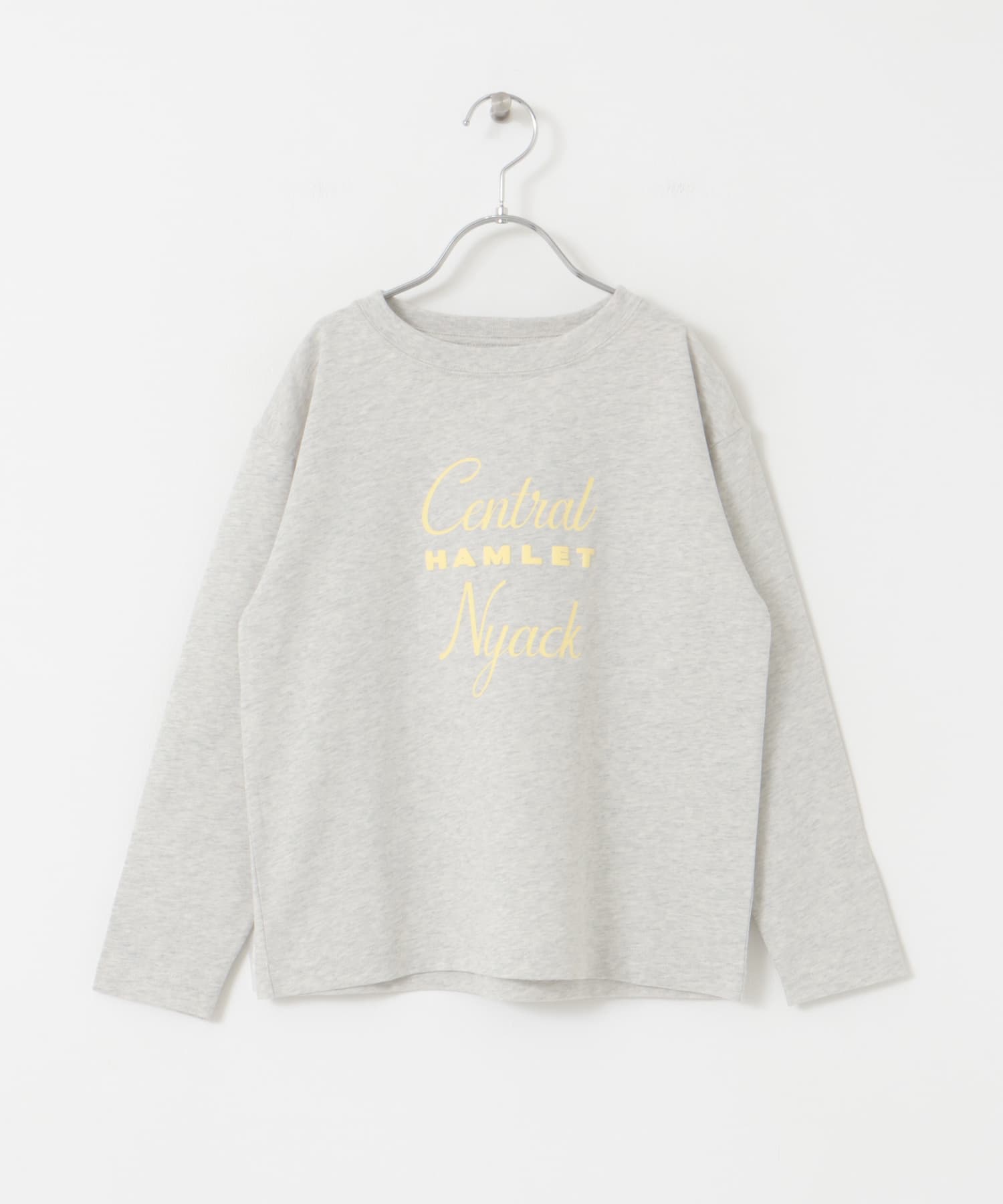 『親子リンク』ロゴプリントロンTシャツ(KIDS) GRY×YEL 105