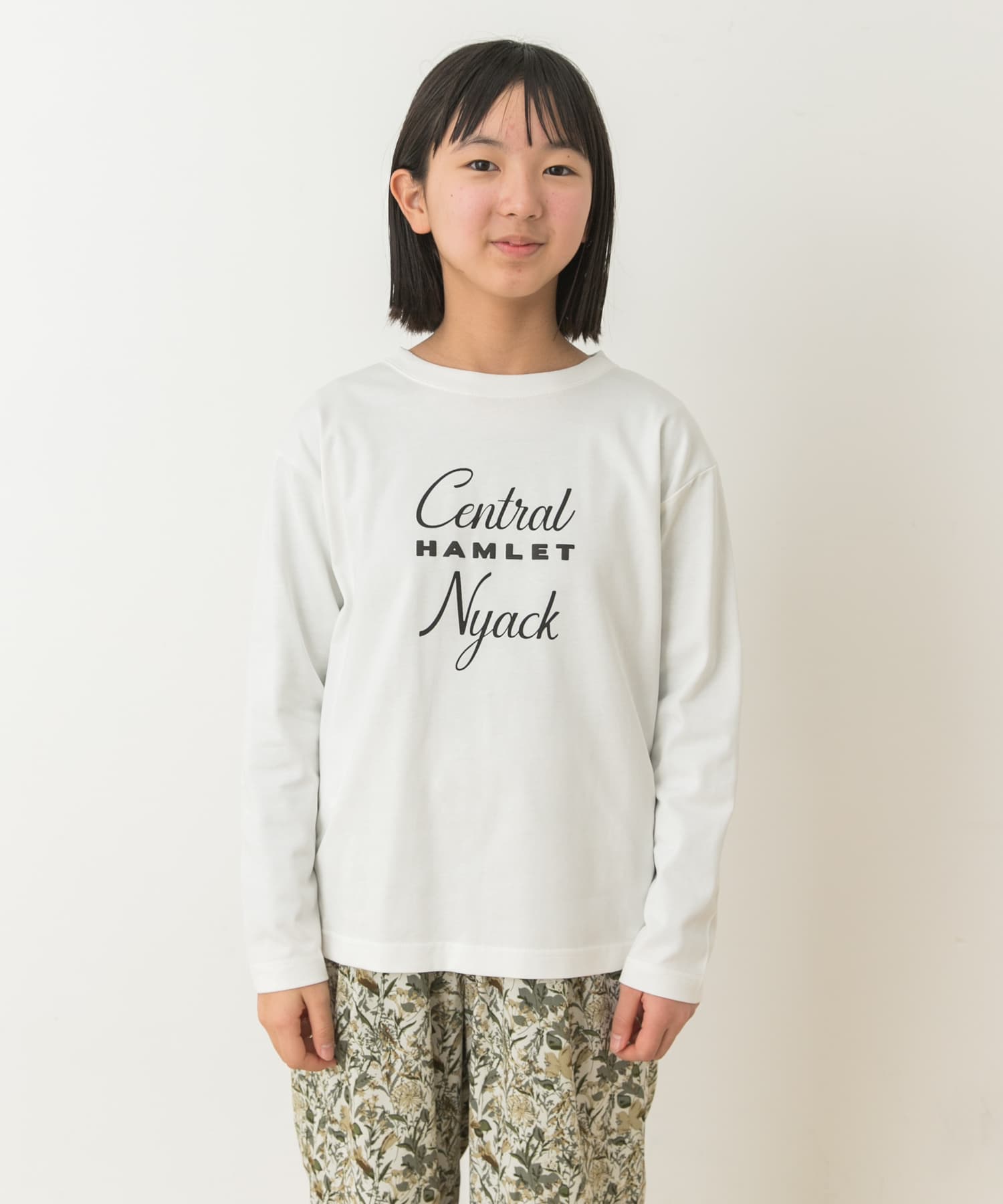 親子リンク』ロゴプリントロンTシャツ(KIDS)(105 OFF×BLK): キッズ
