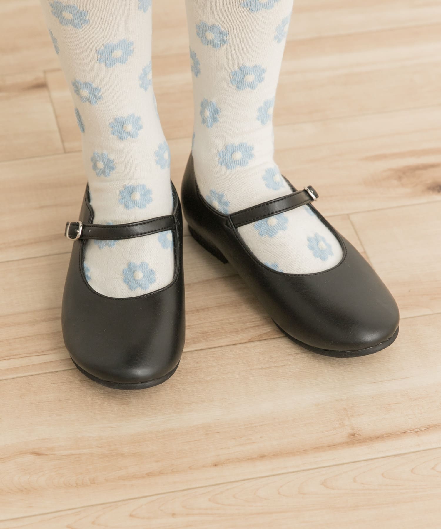 ストラップバレーシューズ(KIDS) BLACK 18