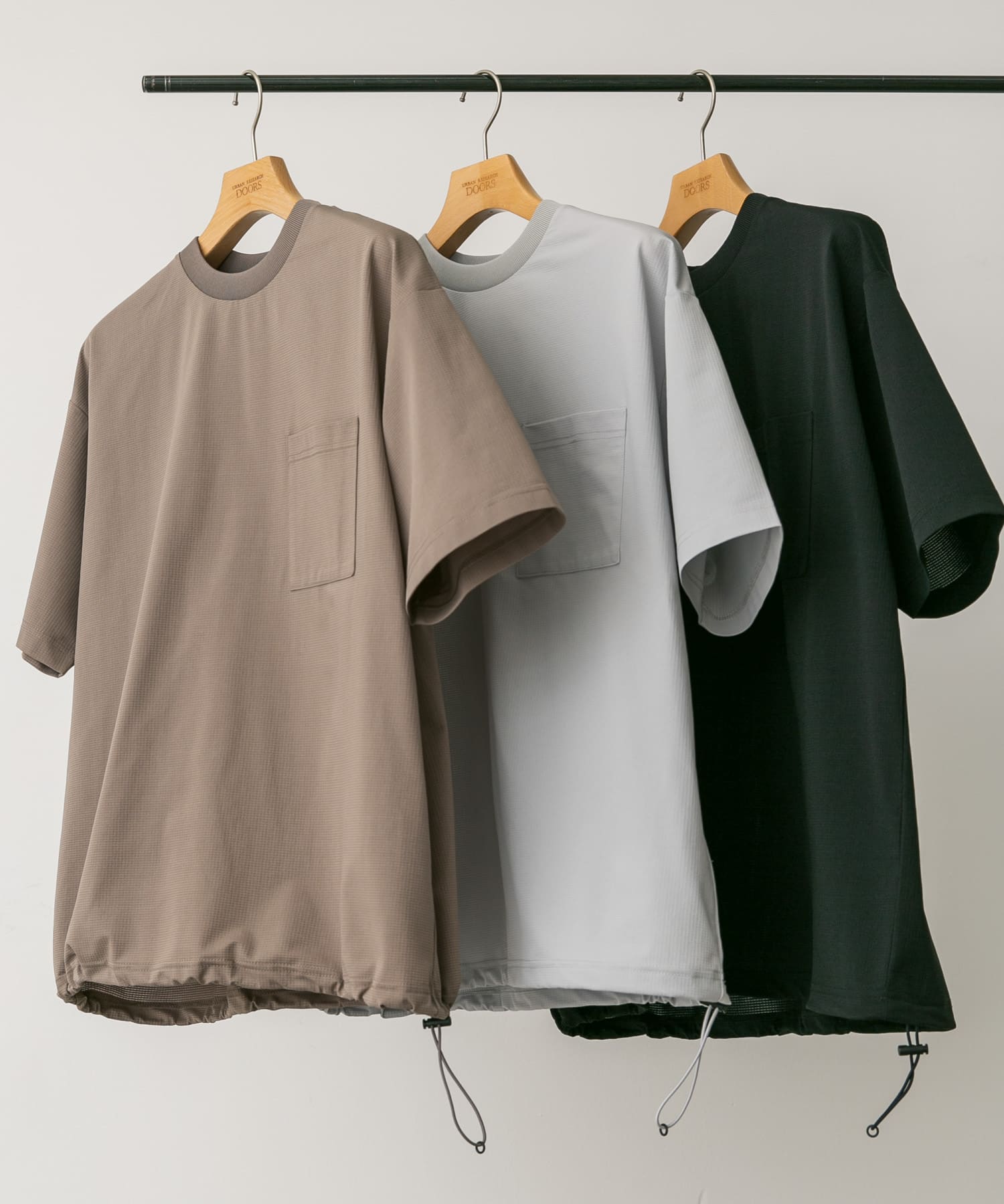 『吸水速乾/イージーケア/接触冷感』クイックドライ ワッフルメッシュ Tシャツ MOCHA L