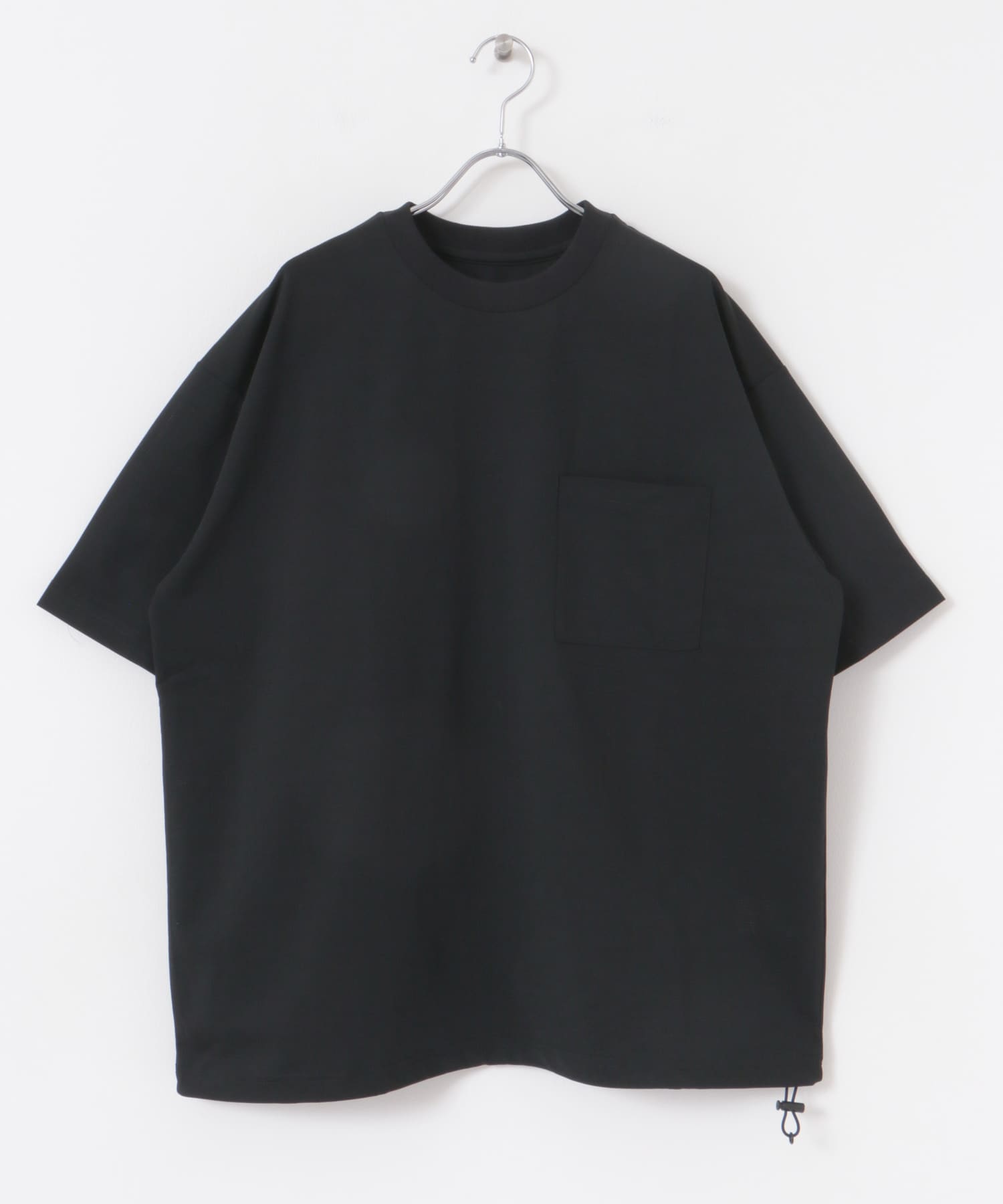 『吸水速乾/イージーケア/接触冷感』クイックドライ ワッフルメッシュ Tシャツ BLACK M