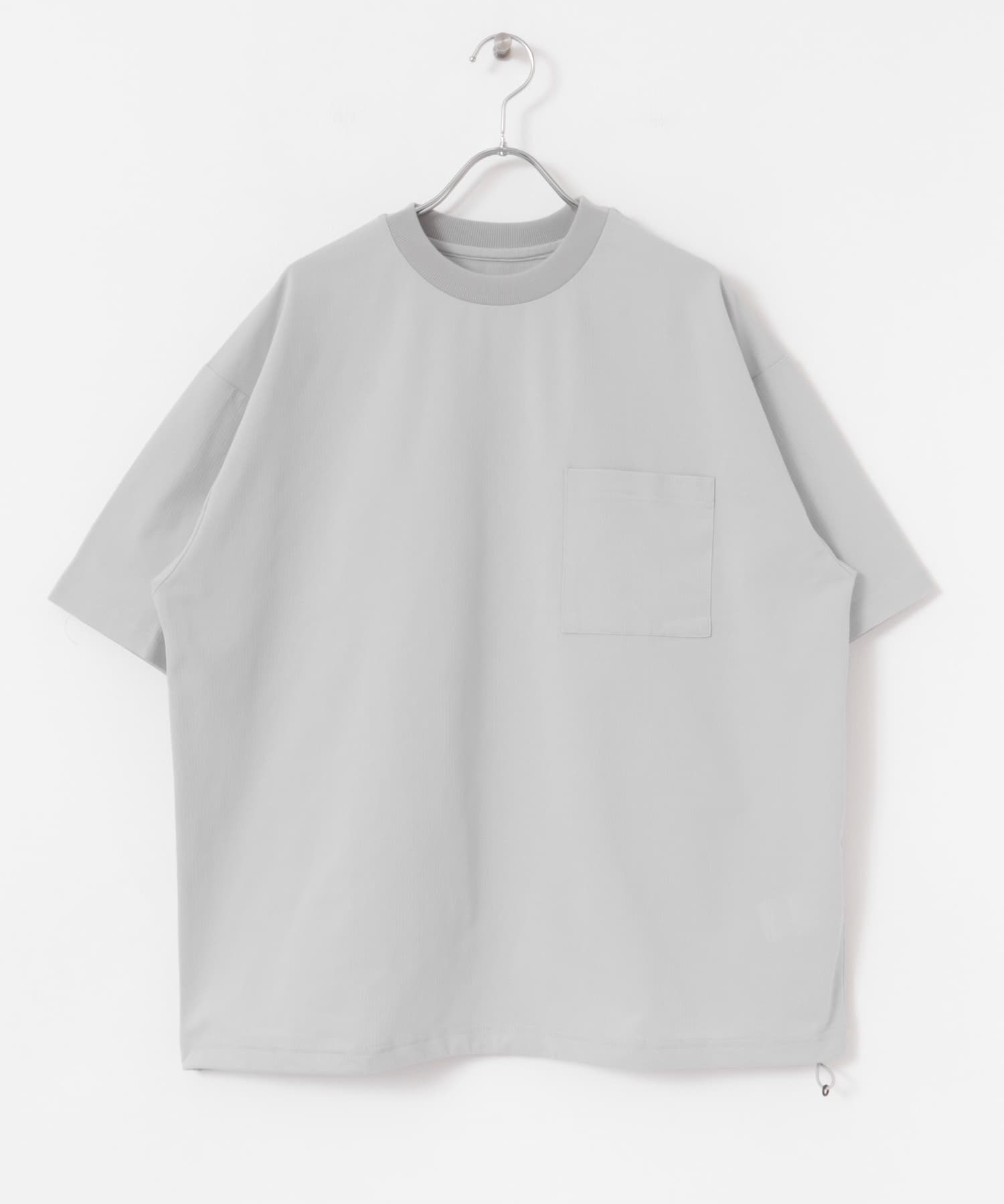 『吸水速乾/イージーケア/接触冷感』クイックドライ ワッフルメッシュ Tシャツ L.GRAY M