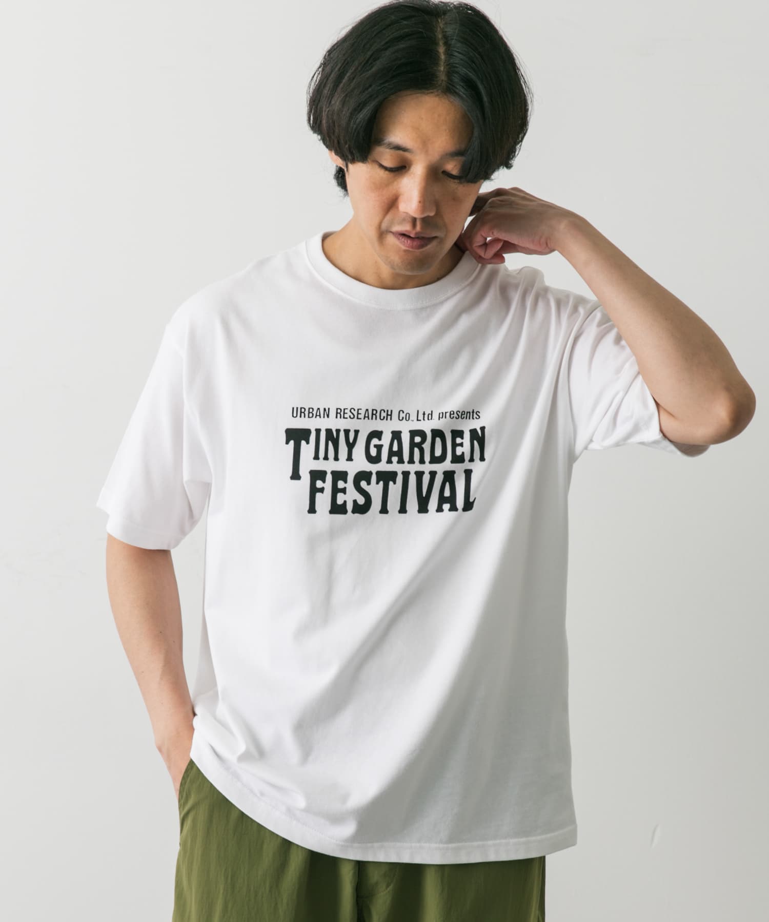 TINY GARDEN FESTIVAL オフィシャルロゴプリントTシャツ(M WHITE