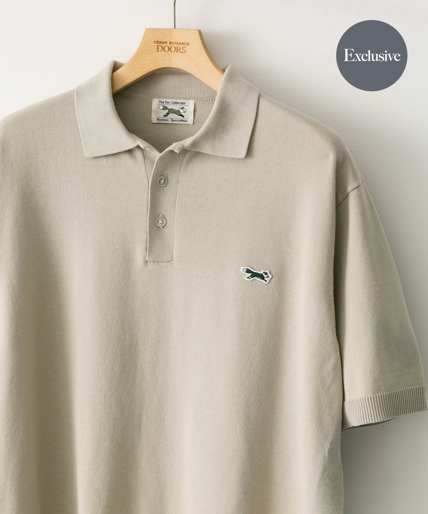 『別注』PENNEYS×DOORS　THE FOX ハイゲージ ニットポロ GREIGE M